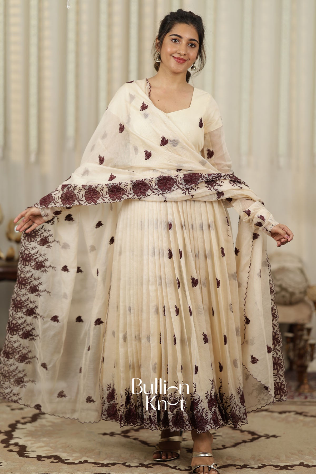 Shamisha kota embroiderd Anarkali Set