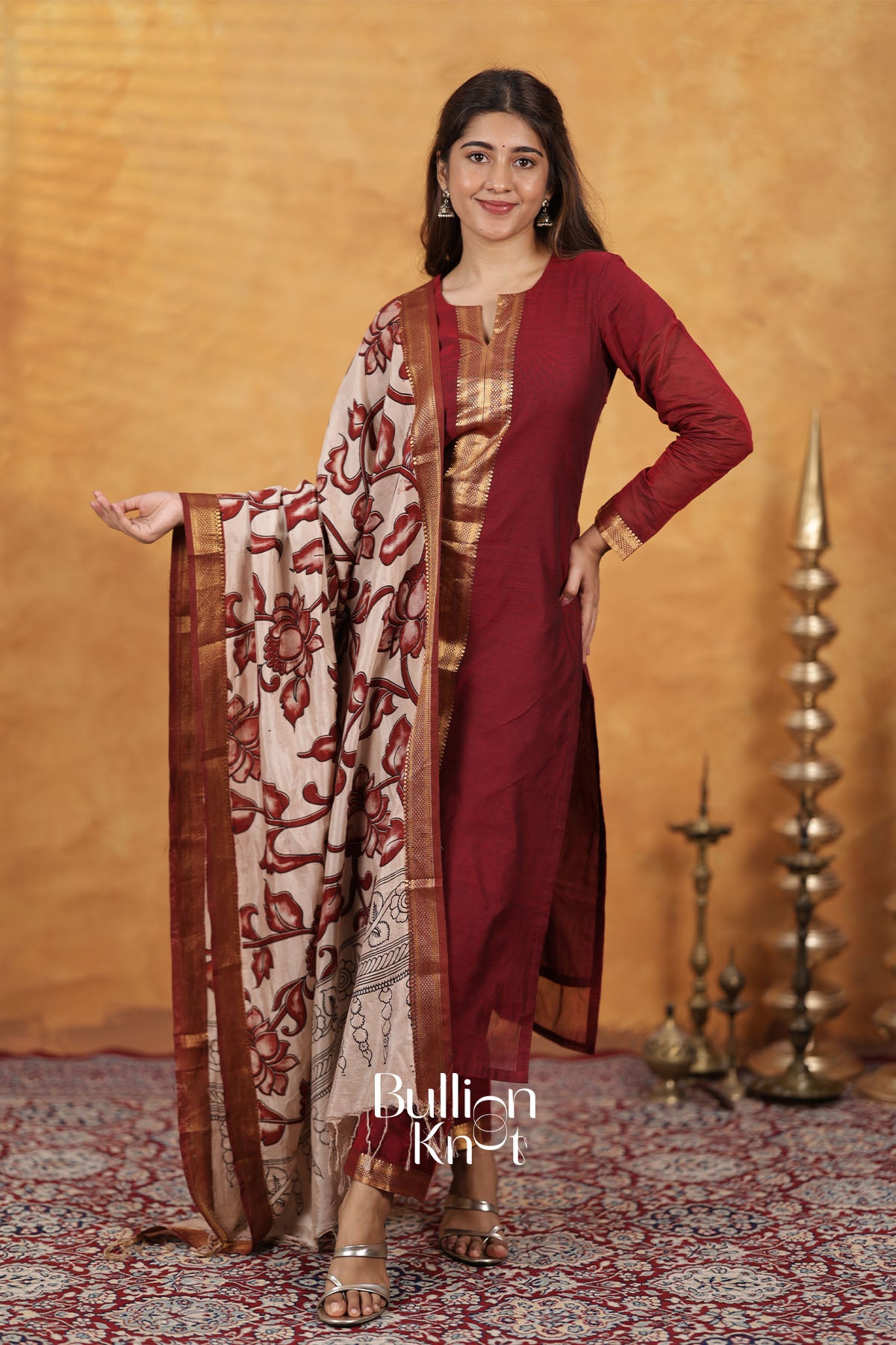 Red Charmi Handloom Kurta Set