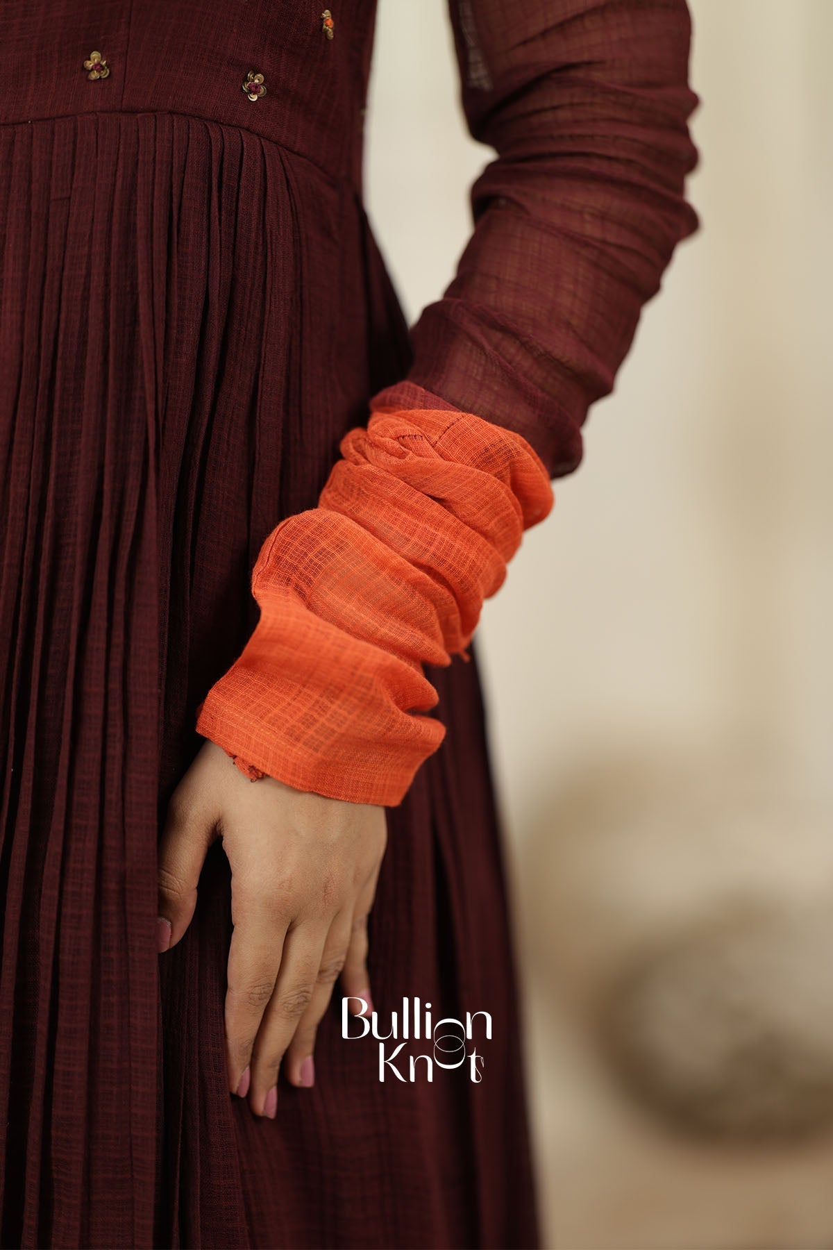 Agniraaga Brown Mal Cotton Anarkali Dress