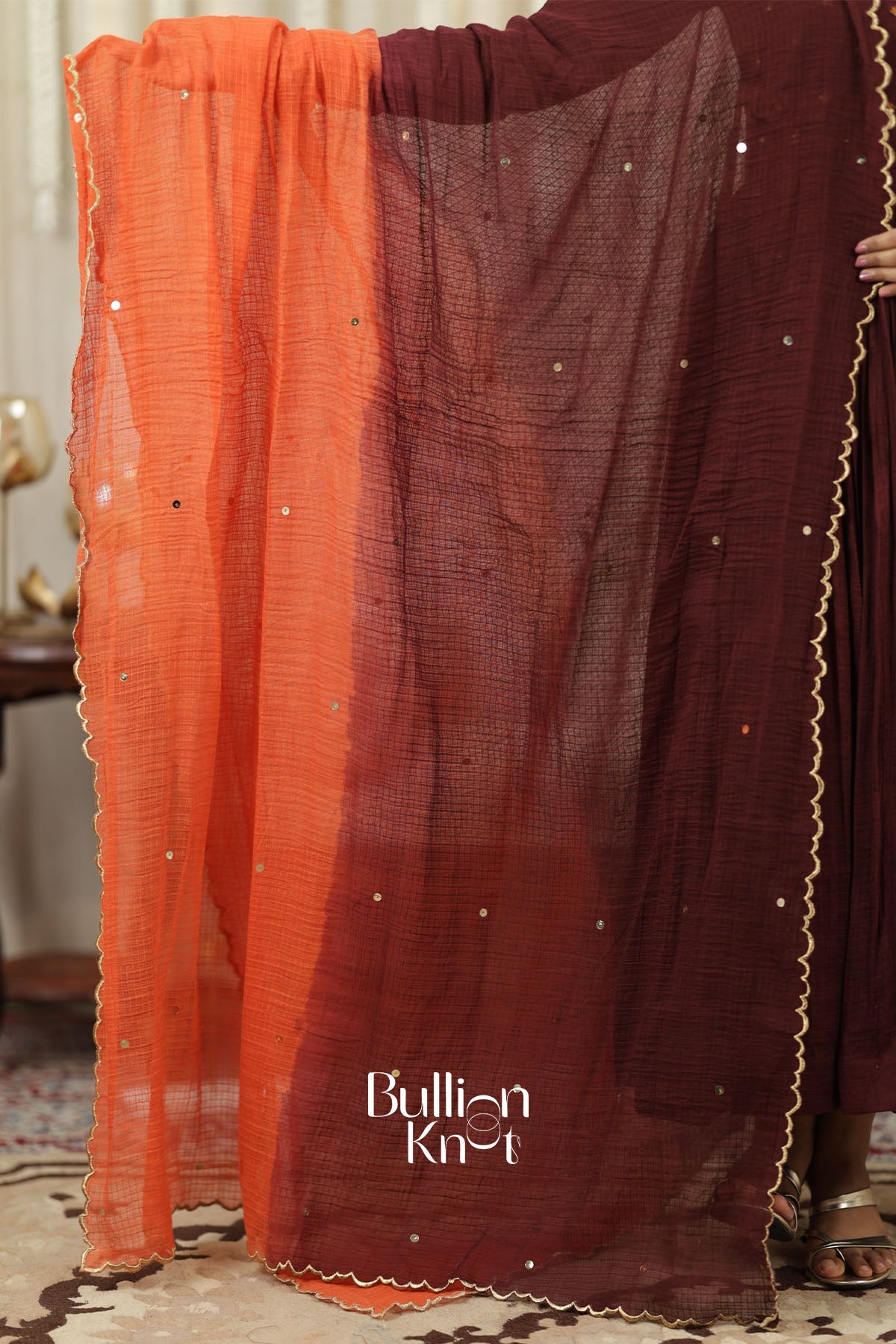 Agniraaga Brown Mal Cotton Anarkali Dress