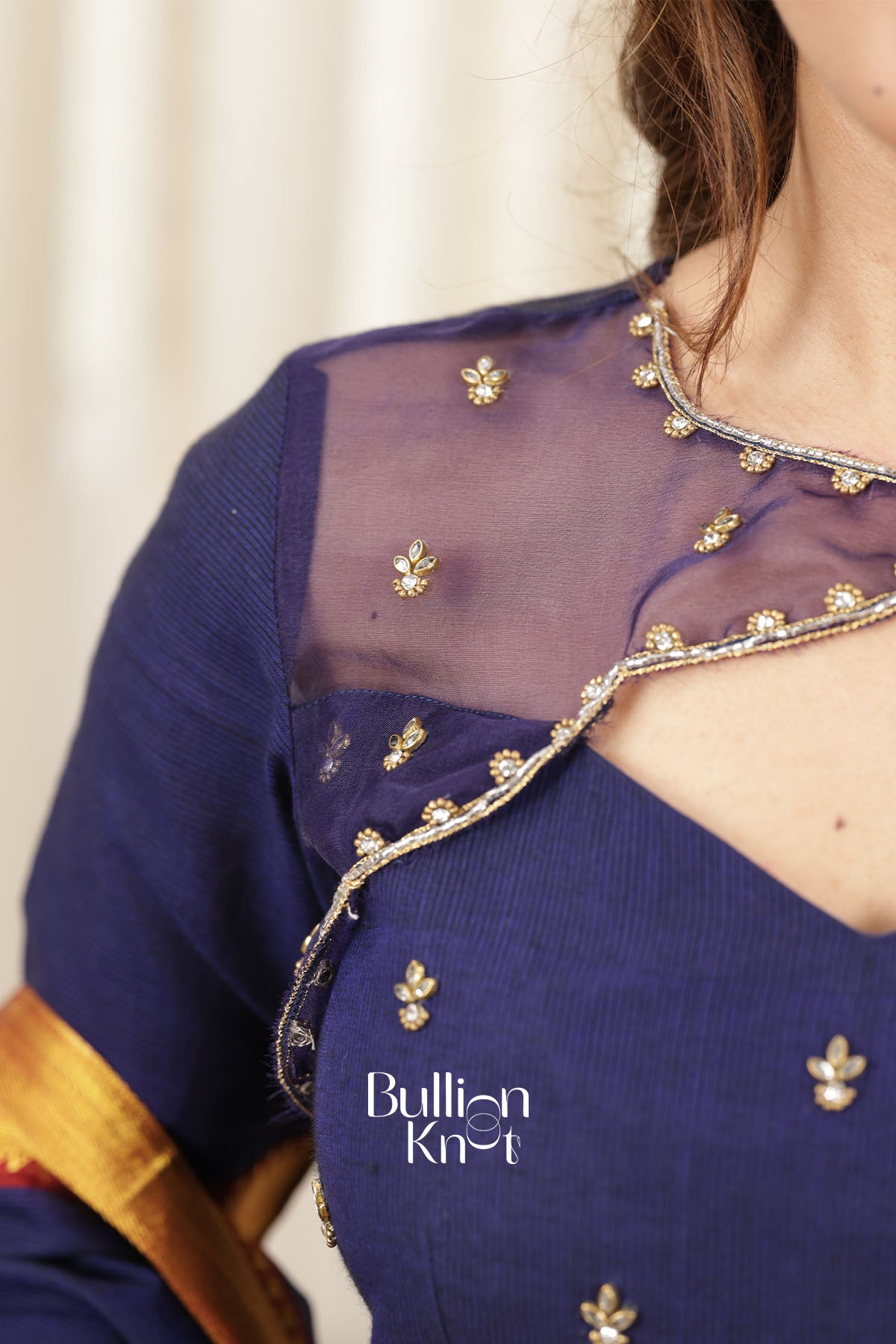 Neelnidhi Navy Handloom Anarkali Dress