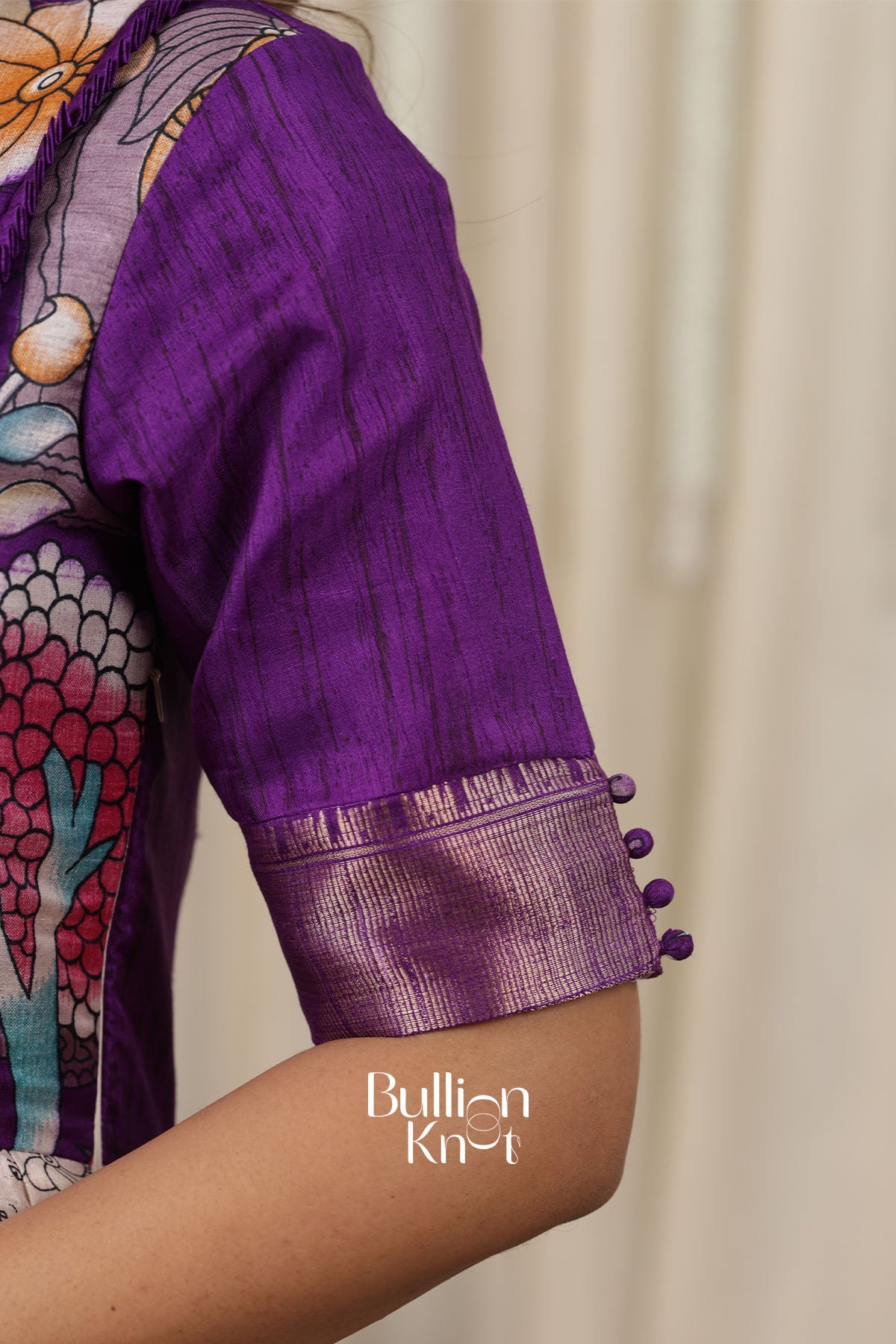 Ratnamala Purple White Pattu Gown