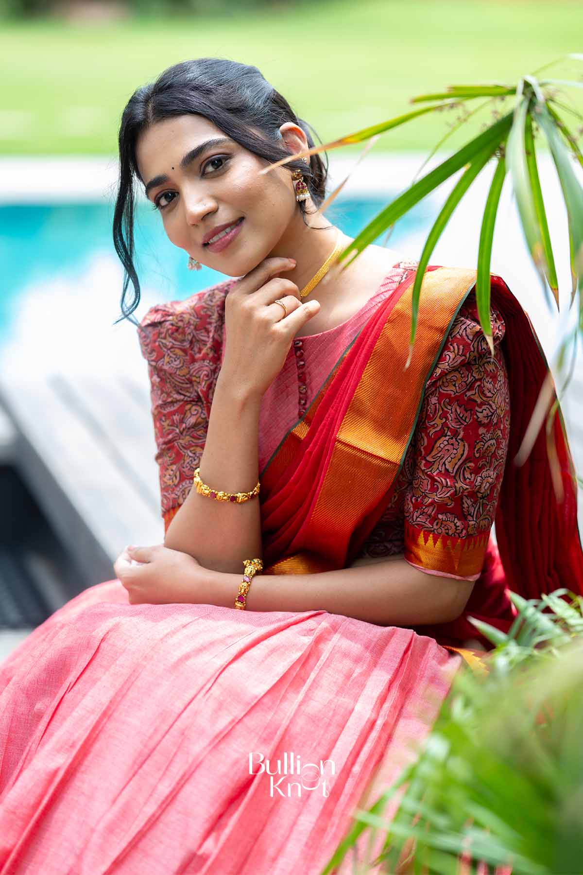 Kumkum | Pink Handloom Half Saree | Festive Radiance