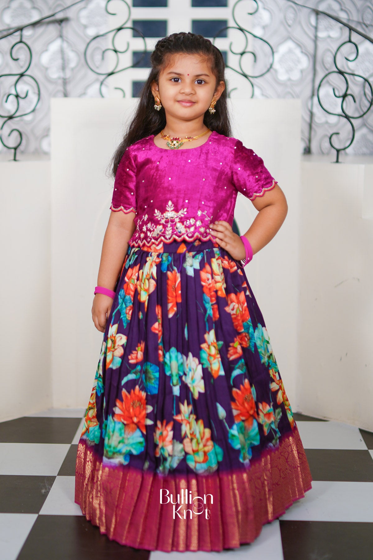 Baby Ketki Lehenga Set in Purple