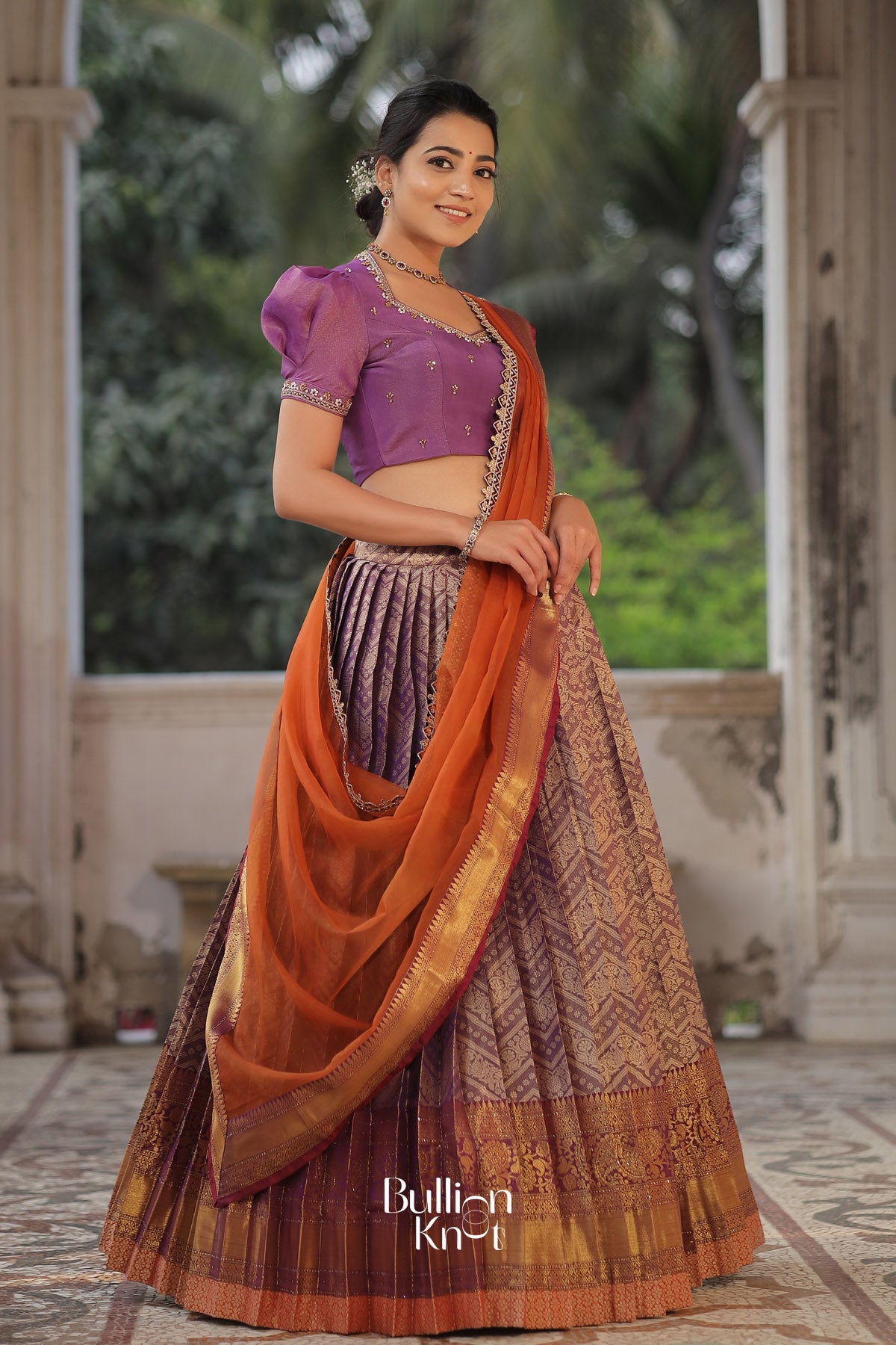 Kotarani Banarasi Lehenga Set in Lavender