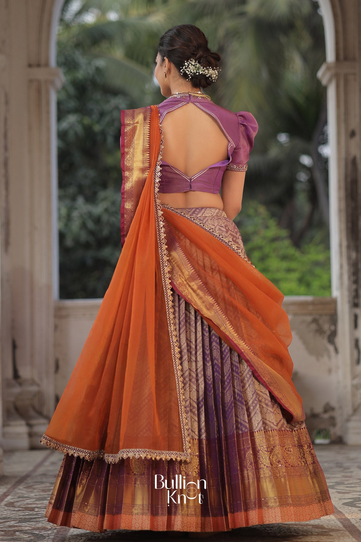 Kotarani Banarasi Lehenga Set in Lavender