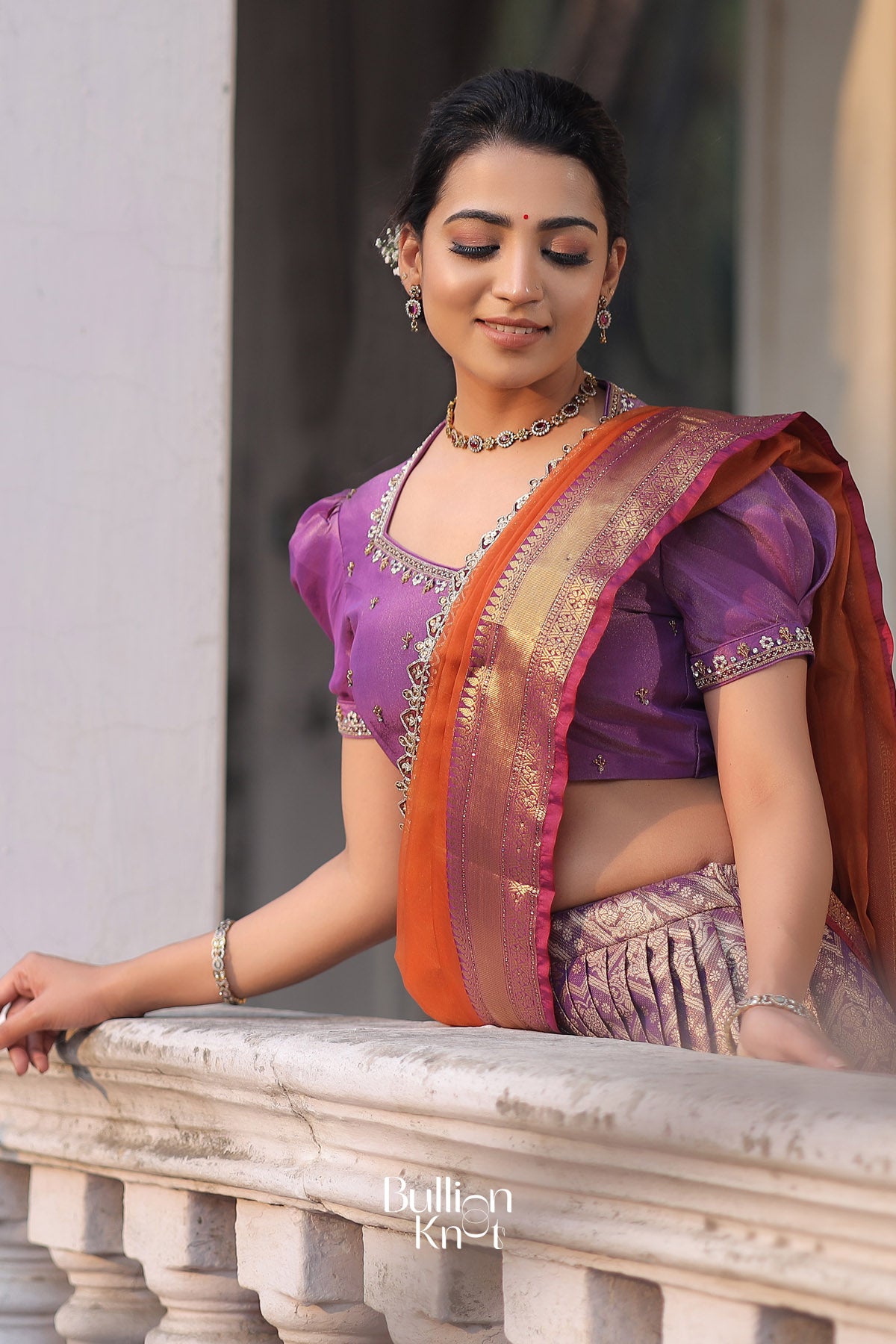 Kotarani Banarasi Lehenga Set in Lavender