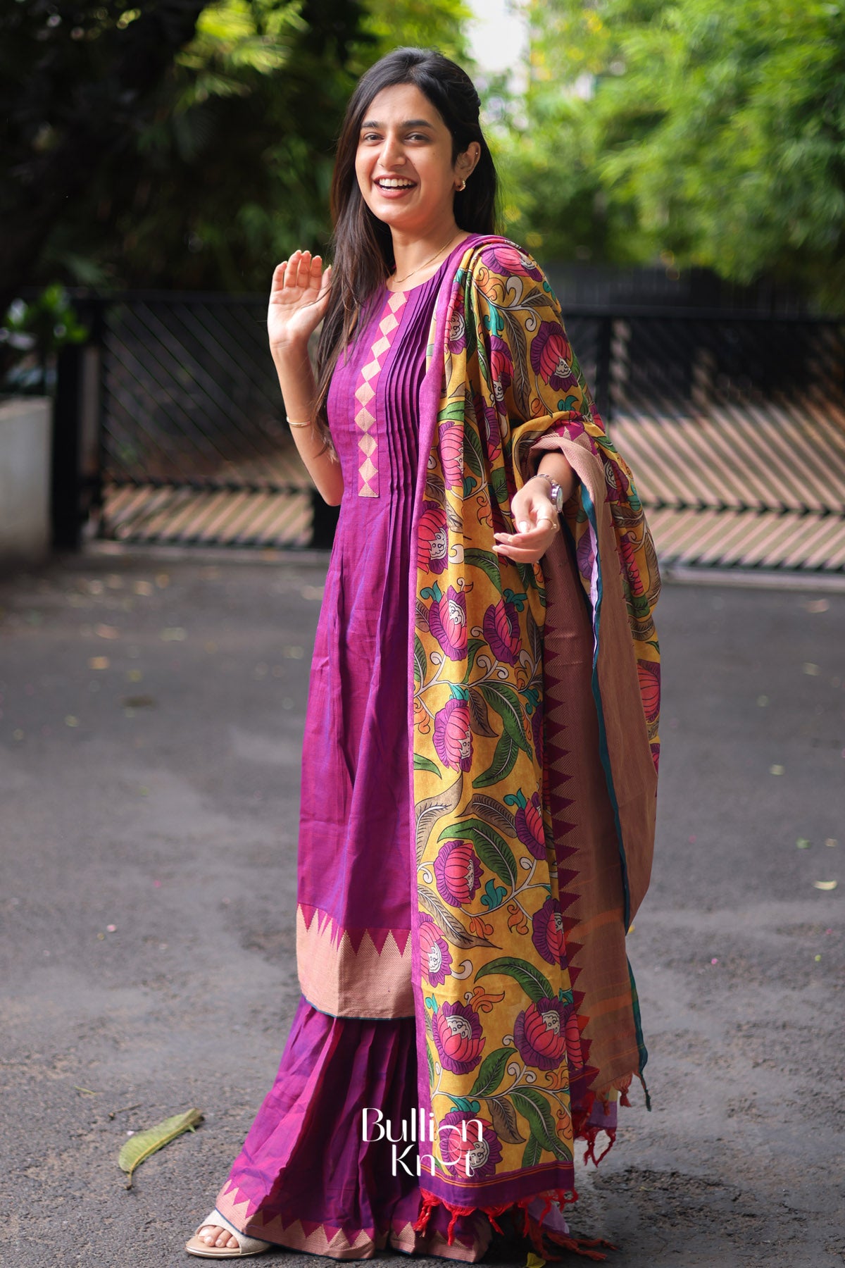 Lekha Handloom Sharara Set In purple