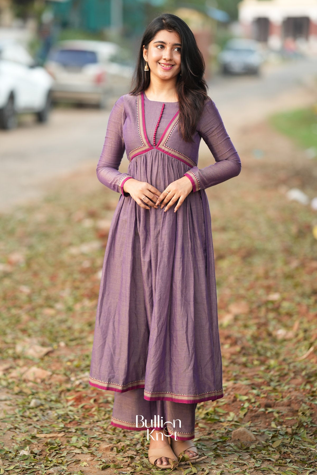 Lipika Kurta Set in Greyish Lavender
