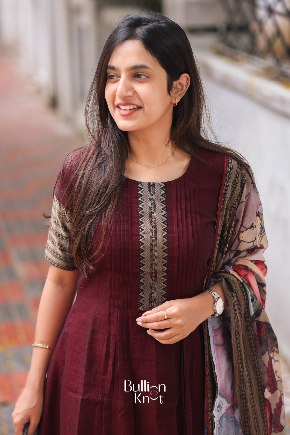 Maanvi Handloom Sharara Set In Maroon