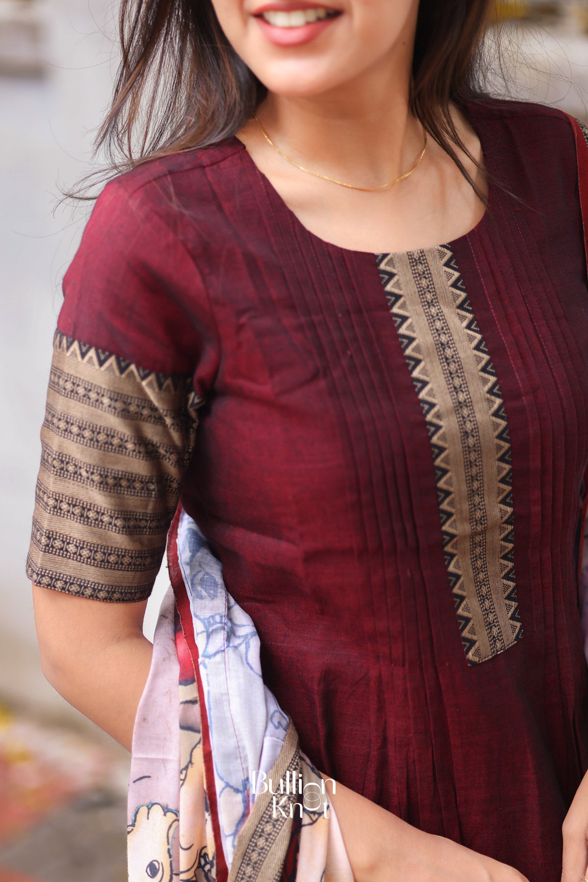 Maanvi Handloom Sharara Set In Maroon