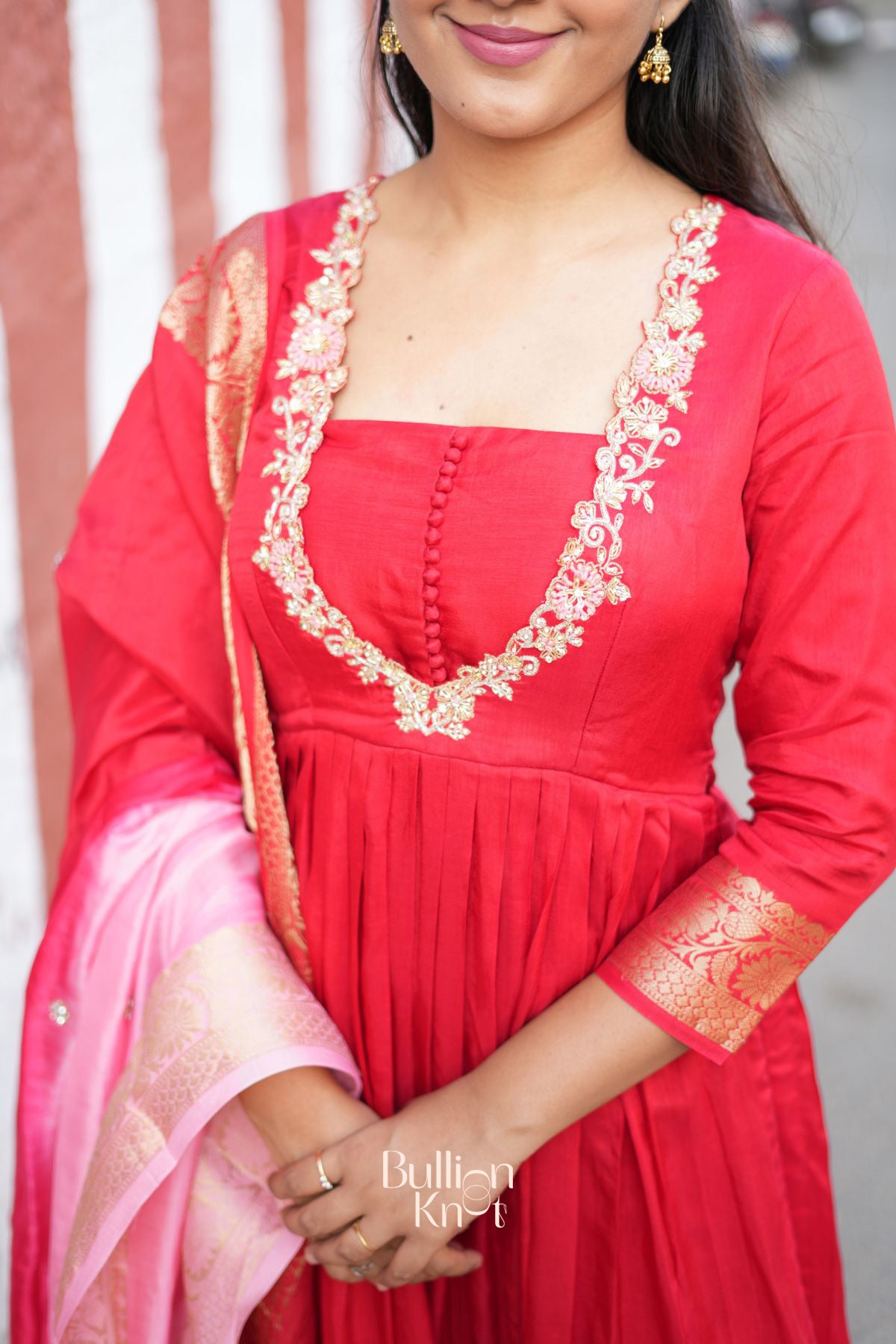 Madhubala Silk Kurta Set in Red