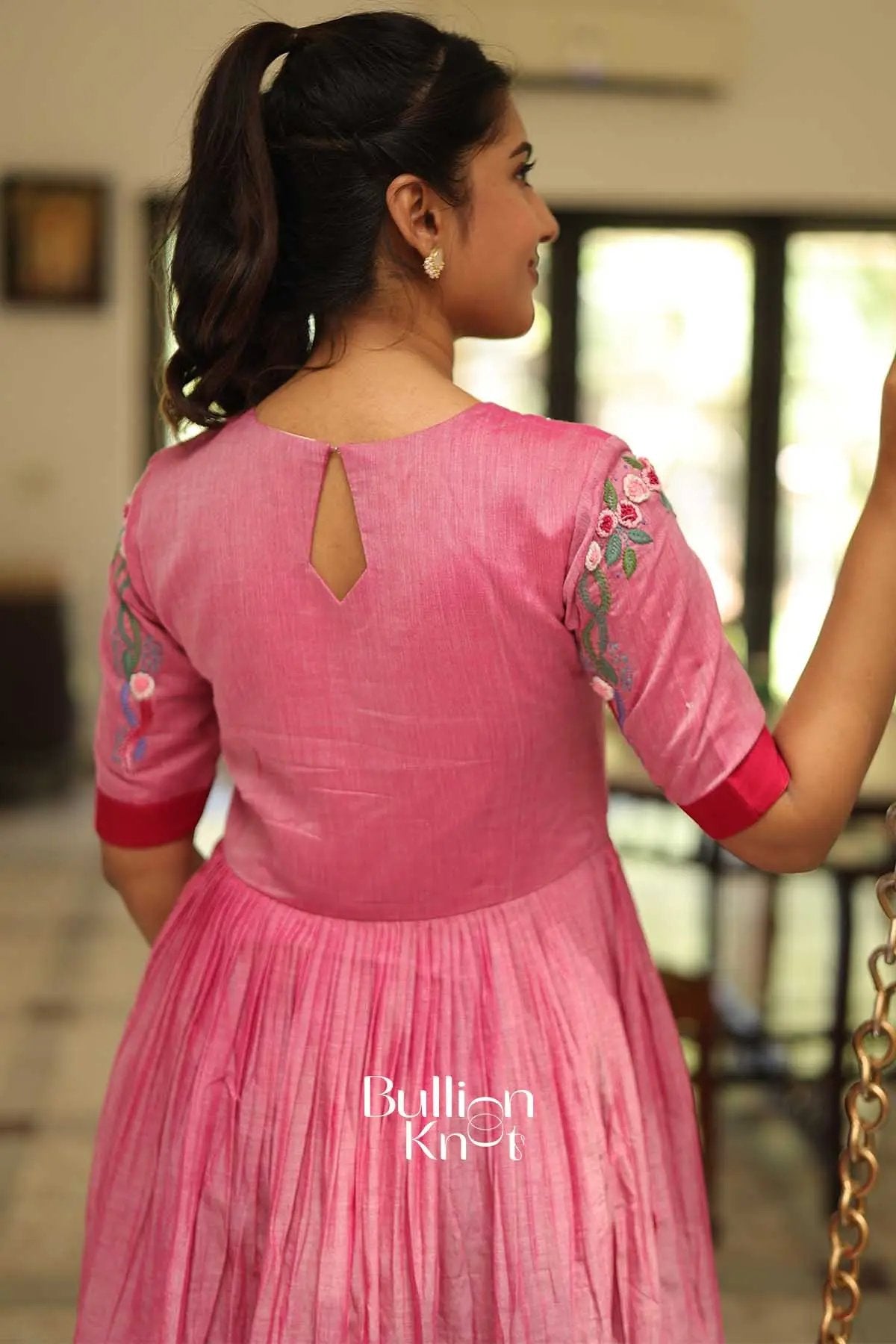 Eeshnika | Handloom Pink Midi For Summer