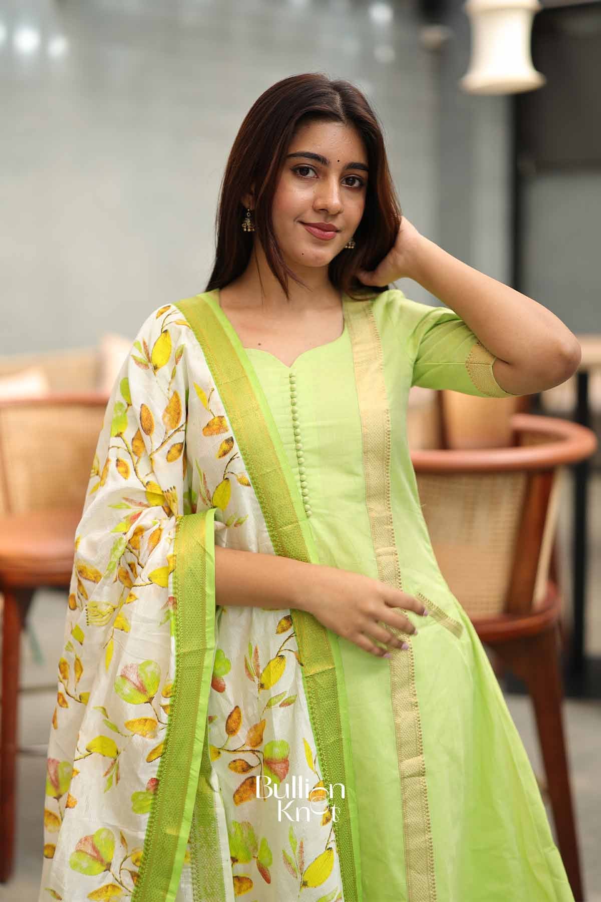 Mintara | Lime A-line Manglagauri Suit Set