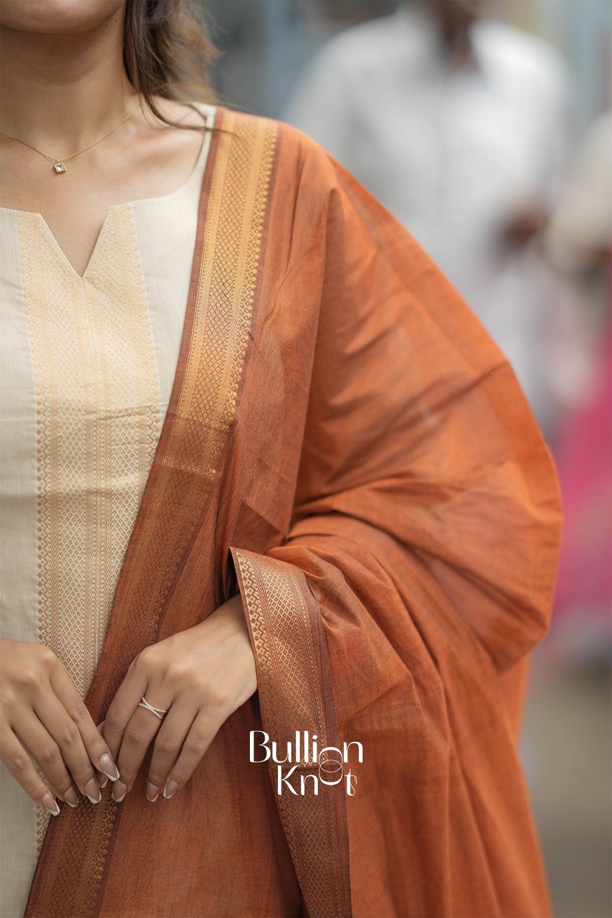 Mishka Mangalgiri Cotton Maroon Kurta Suit Set in traditional attire