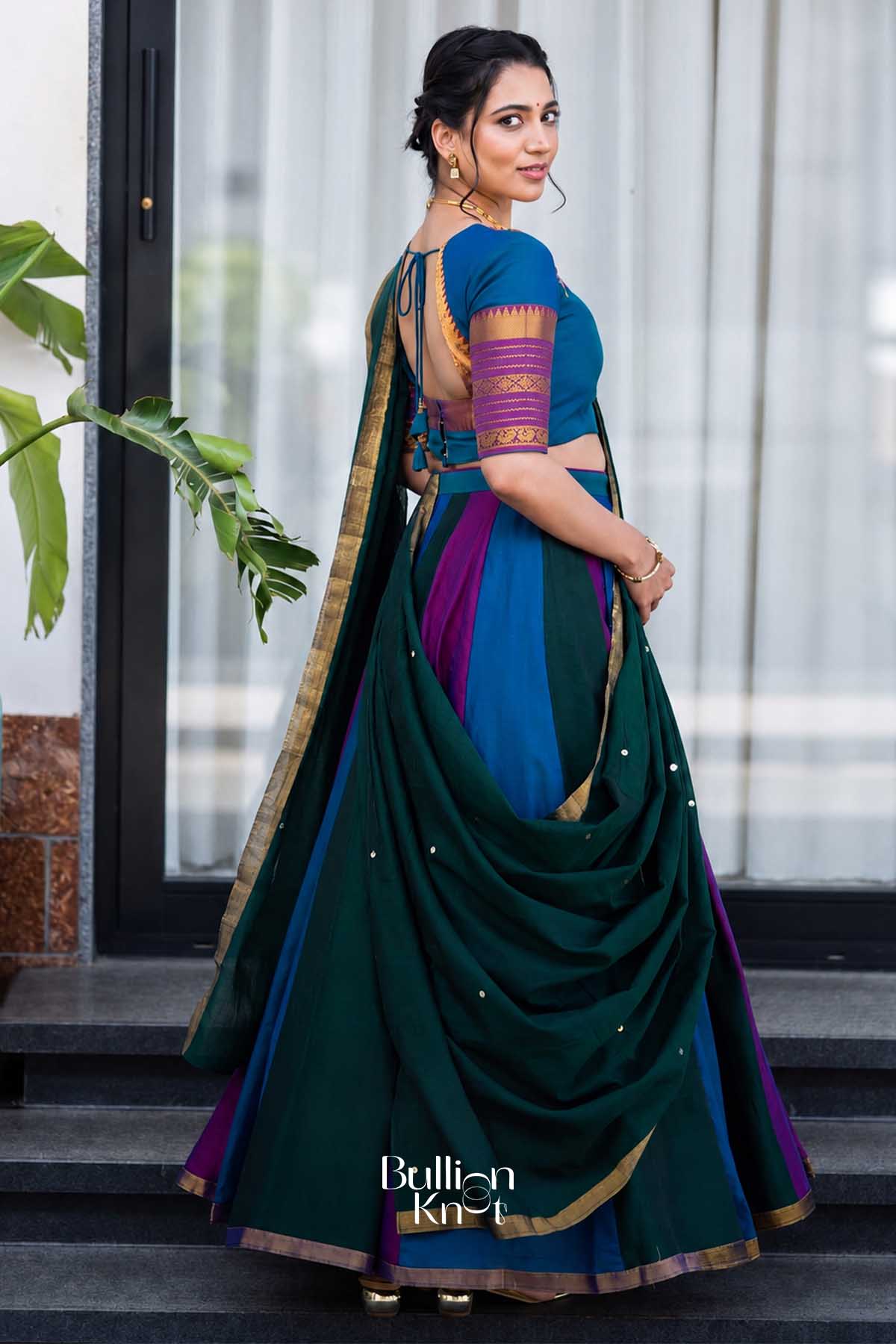 Navrang | Multicolor Handloom Half Saree | Festive Celebration