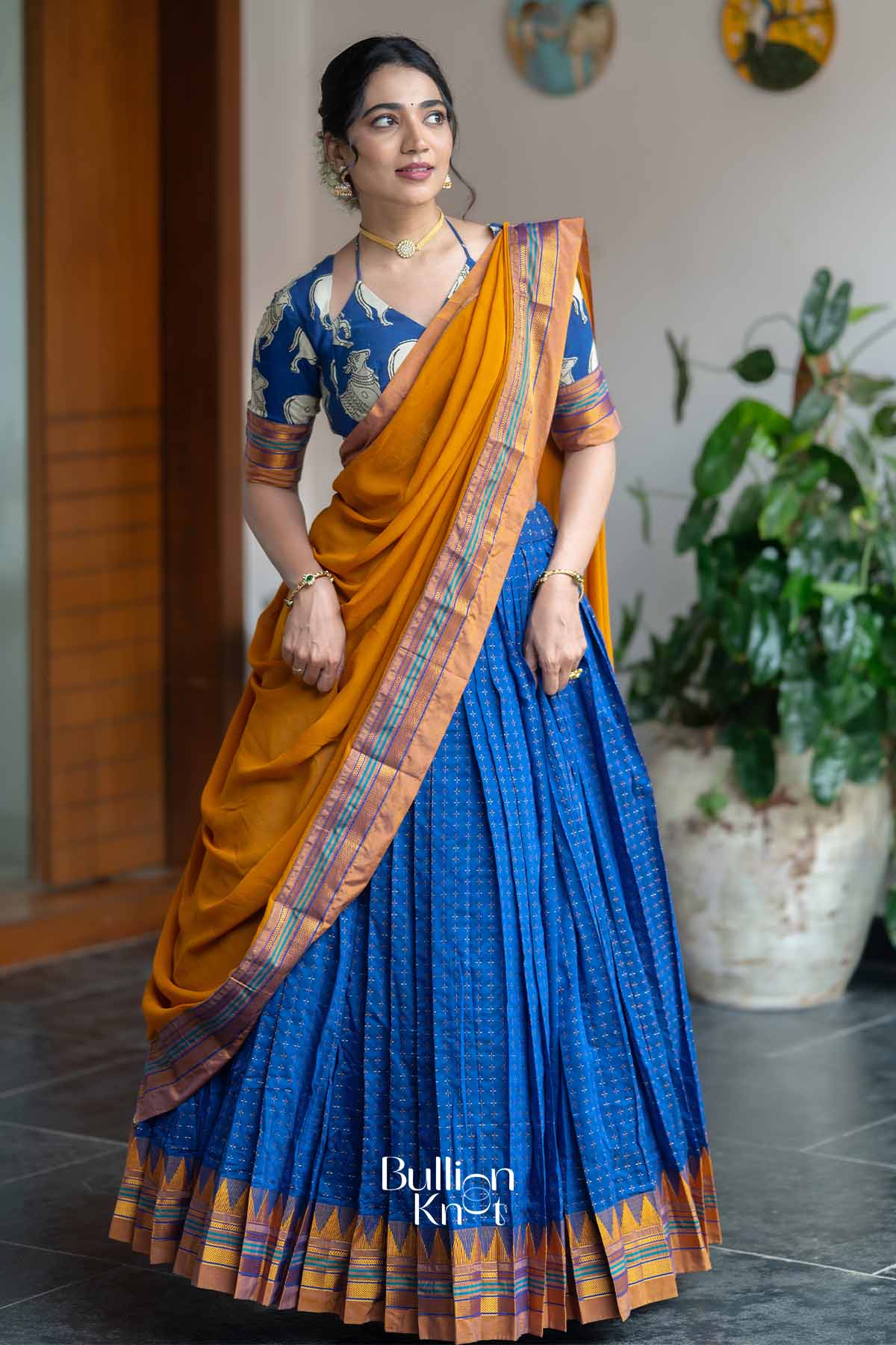Nilotsav | Purple Handloom Half Saree | Festive Grace