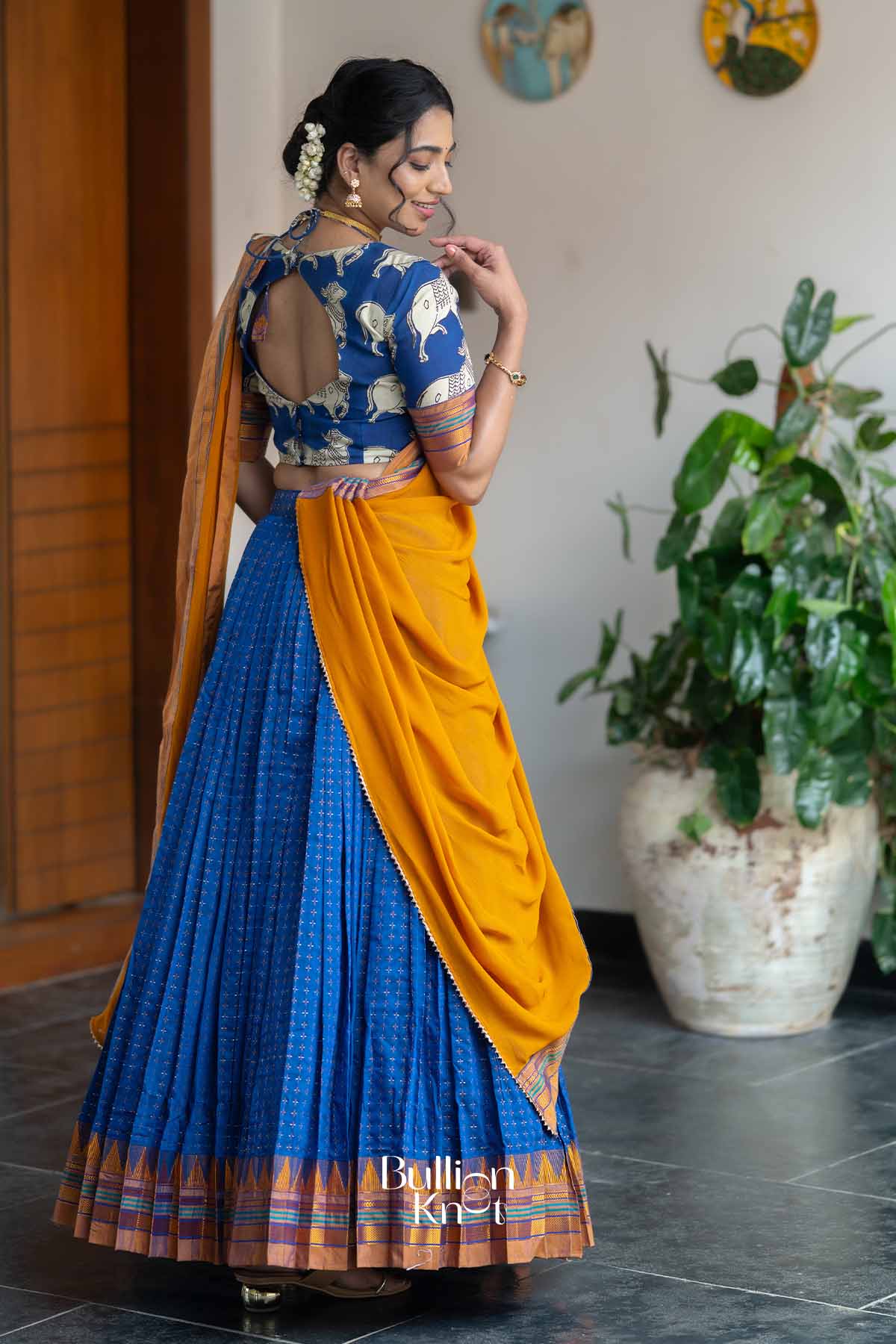 Nilotsav | Purple Handloom Half Saree | Festive Grace