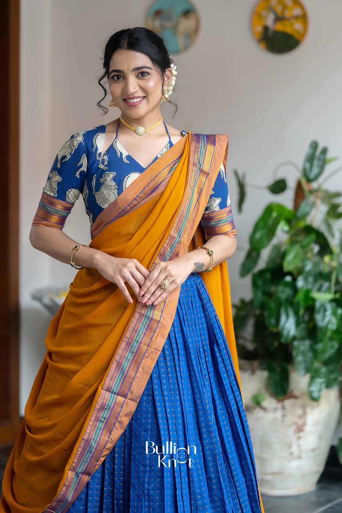 Nilotsav | Purple Handloom Half Saree | Festive Grace