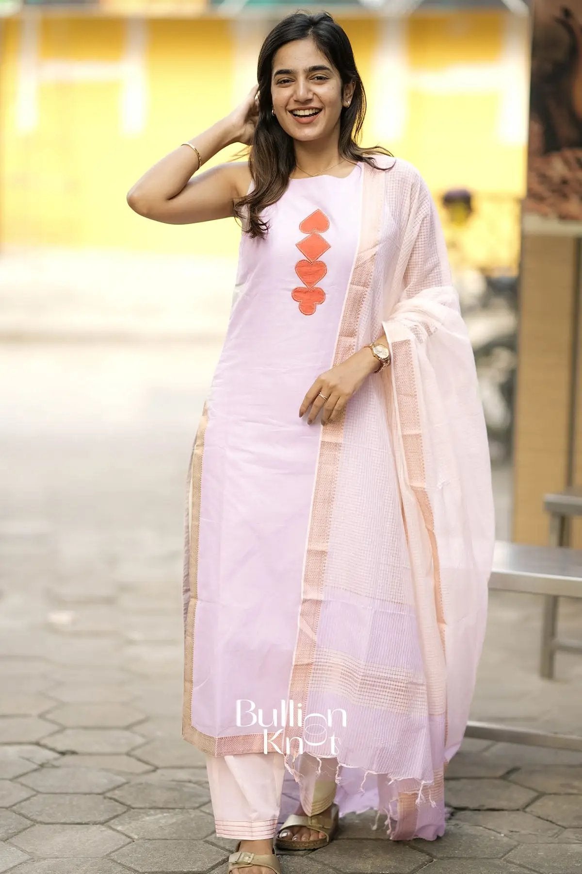 Nanditha Lovender Cotton Suit Set