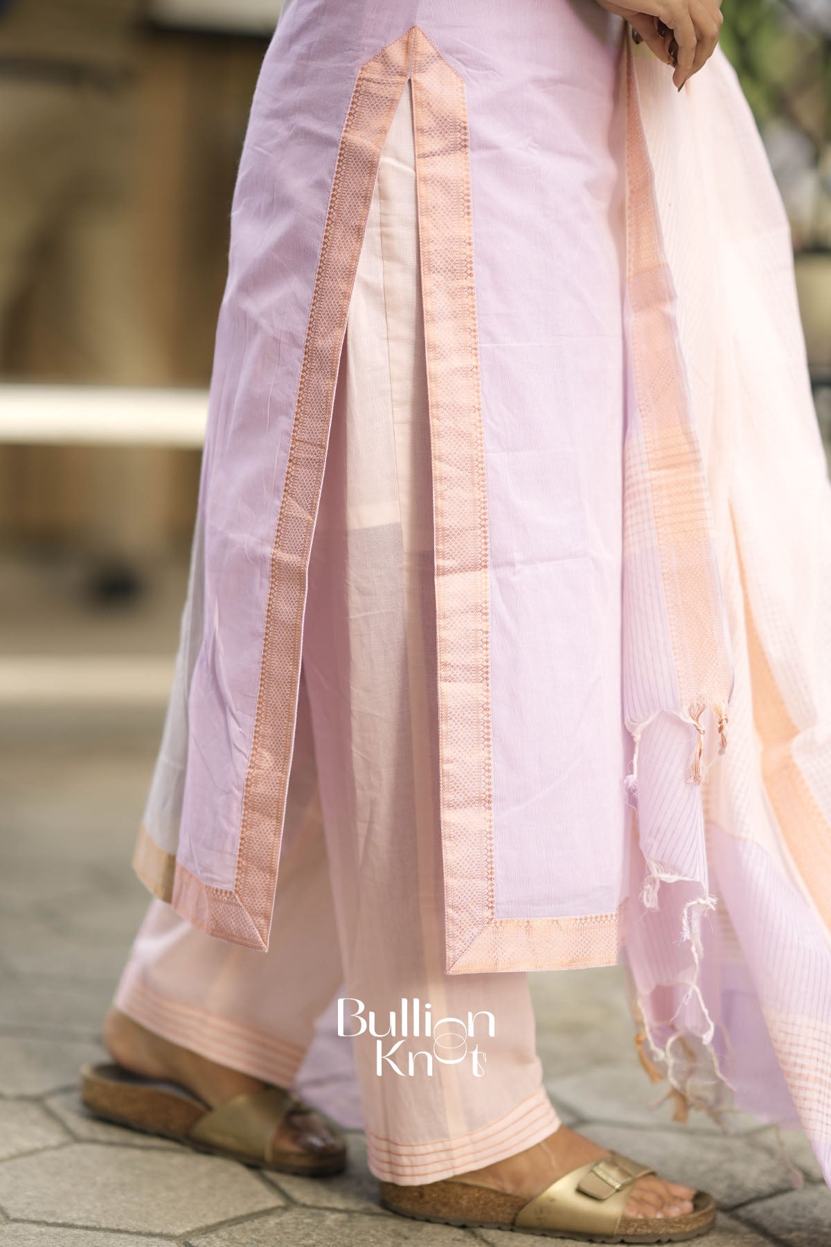 Nanditha Lovender Halter Neck Suit Set for Versatile Occasions