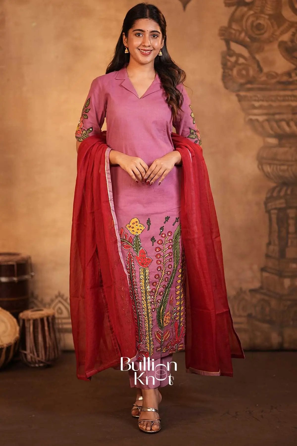 Navika Pink Handloom Kurta Set for Elegant Occasions