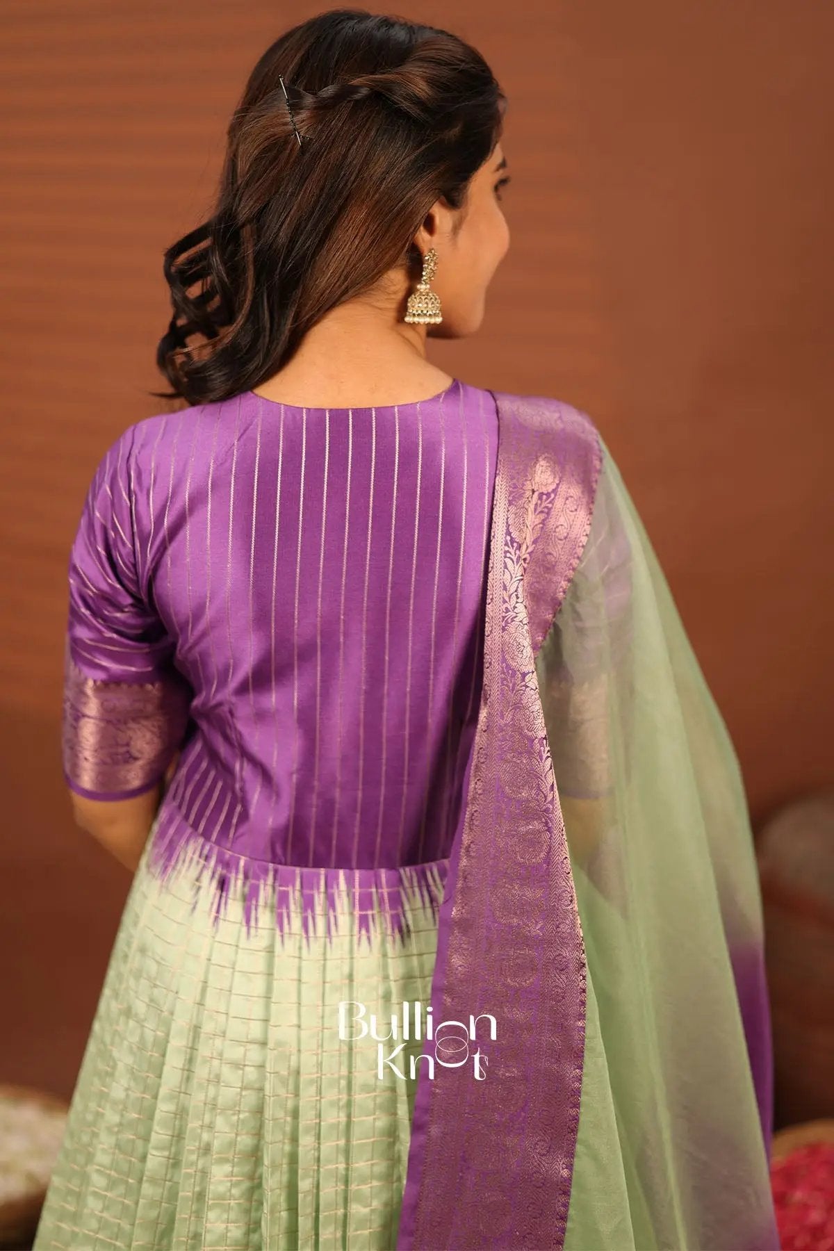 Nirmala Purple Banarasi Silk Pattu Gown