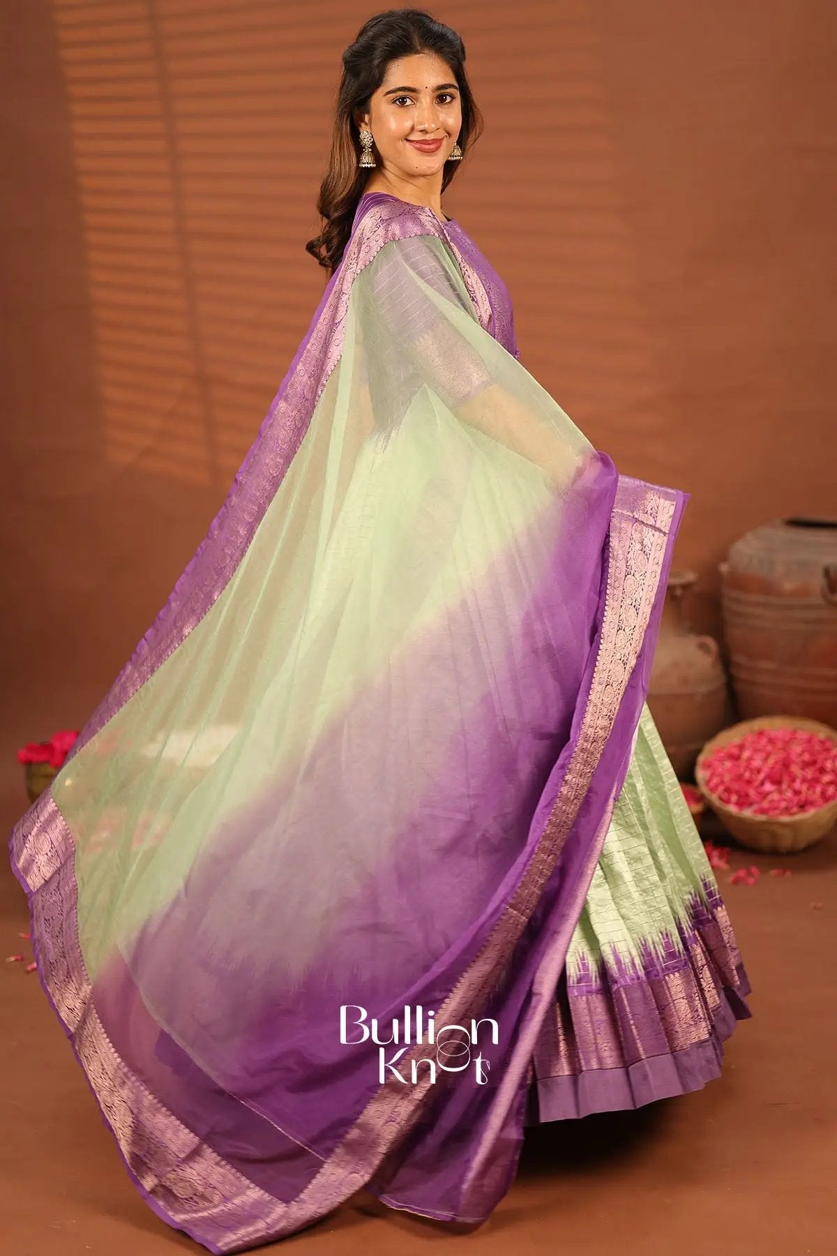 Nirmala Purple Banarasi Silk Pattu Gown