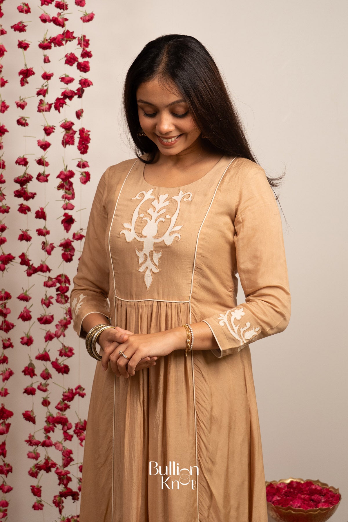 Beigevaani Kurta Set (Dress) in Beige