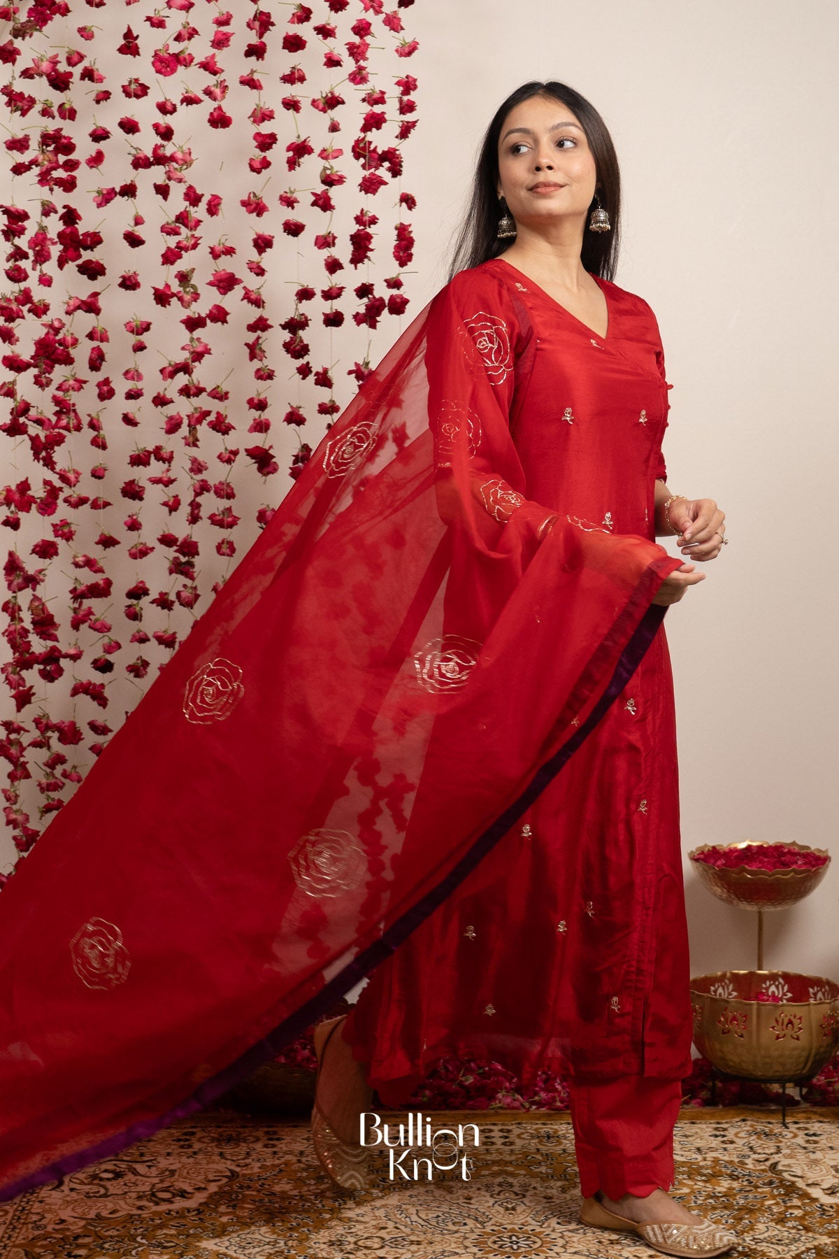 Sindoor Red A-line Suit Set(Dress)