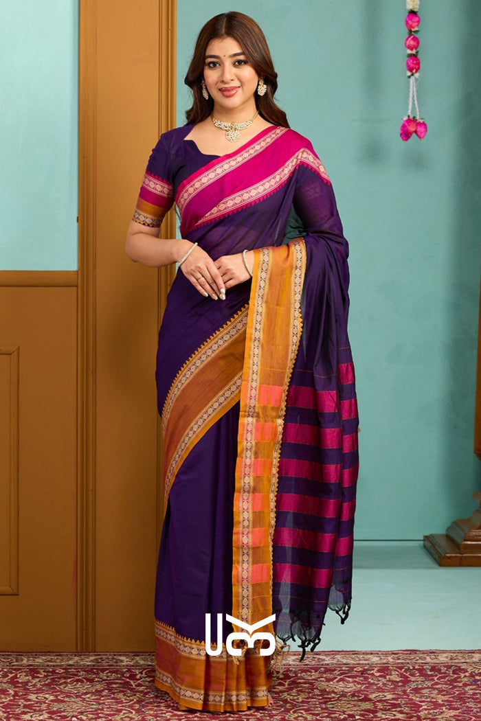 Paavani-Gangajamuna Handloom Saree in Purple