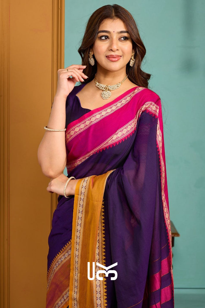 Paavani-Gangajamuna Handloom Saree in Purple