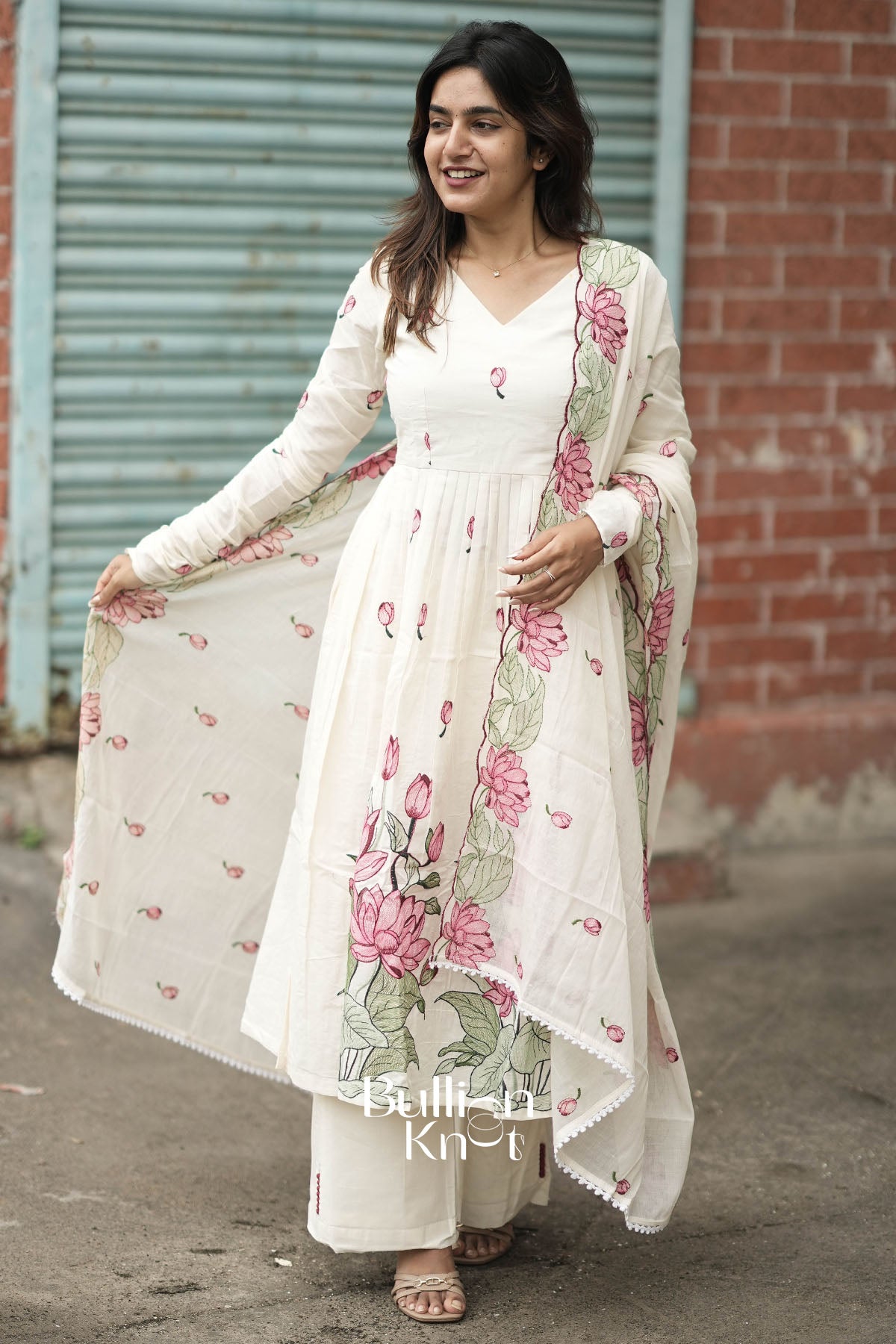 Poshak Mal Cotton White Kurta Set