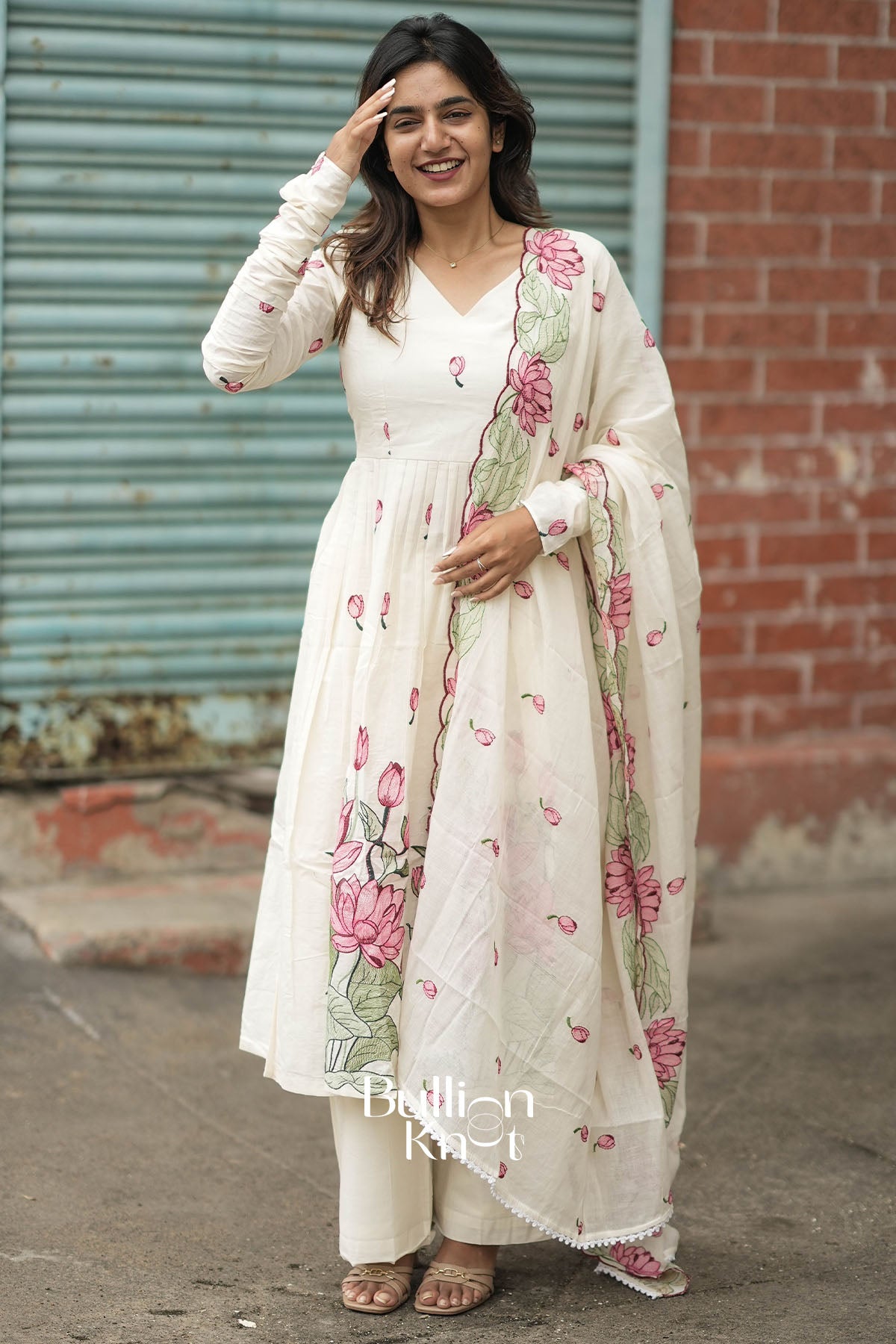 Poshak Mal Cotton White Kurta Set