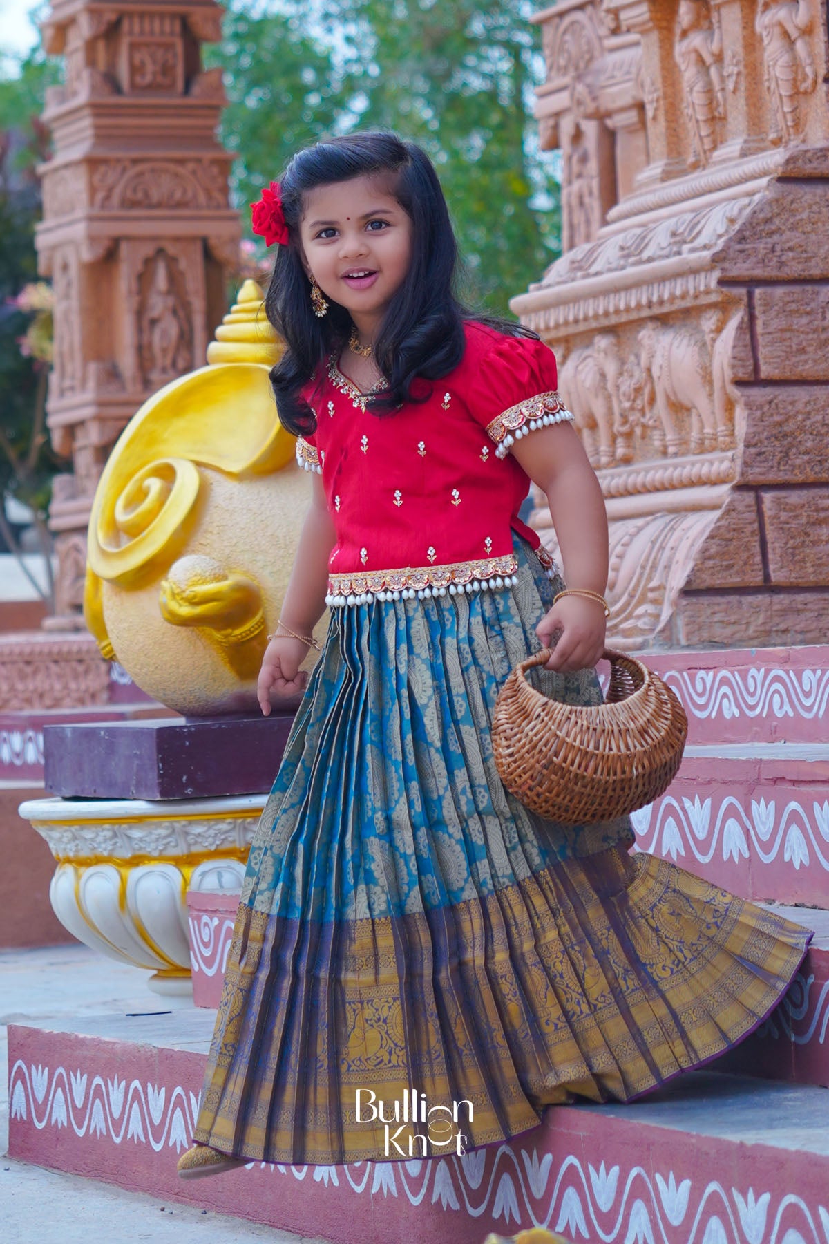 Baby Pihu Lehenga Set in Red