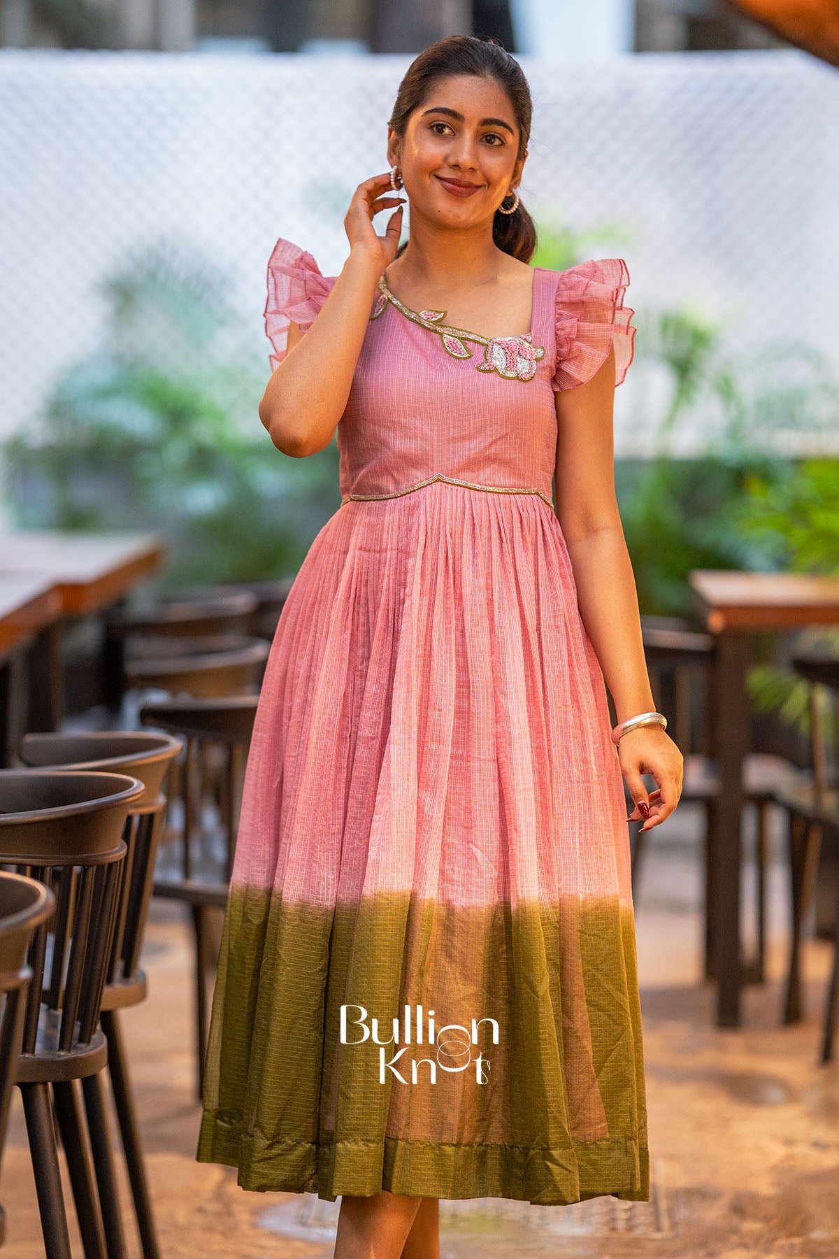 Pink Petal Kota Midi Dress front view