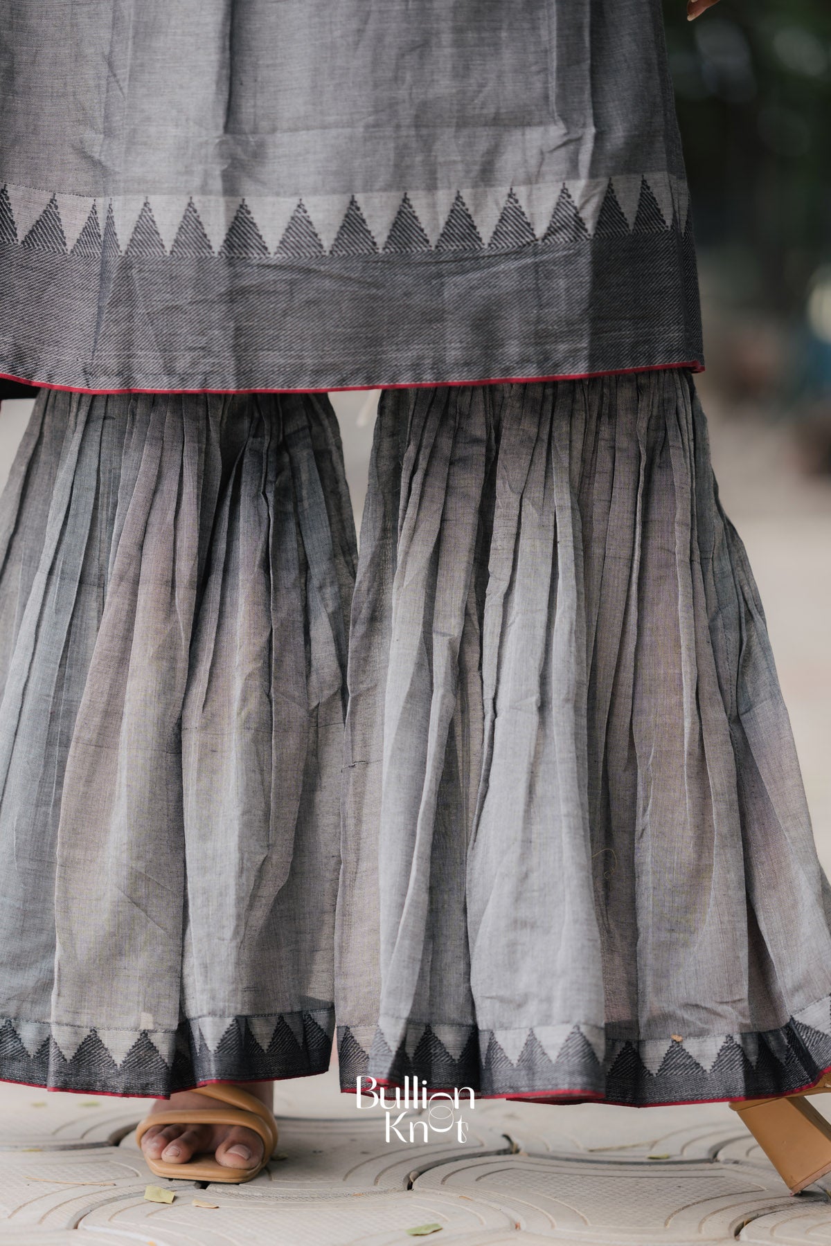 Raagvi Handloom Sharara Set In Grey