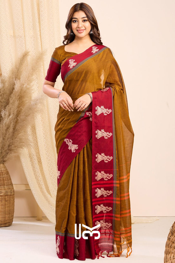 Rachana Handloom Saree in Rustic Yellow