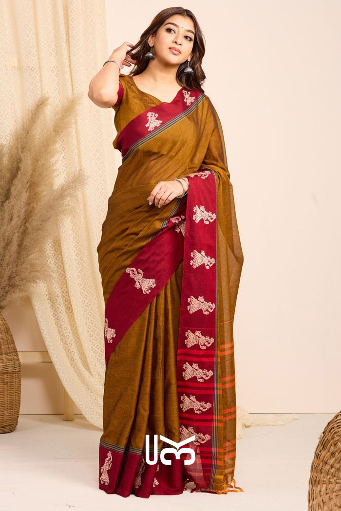 Rachana Handloom Saree in Rustic Yellow