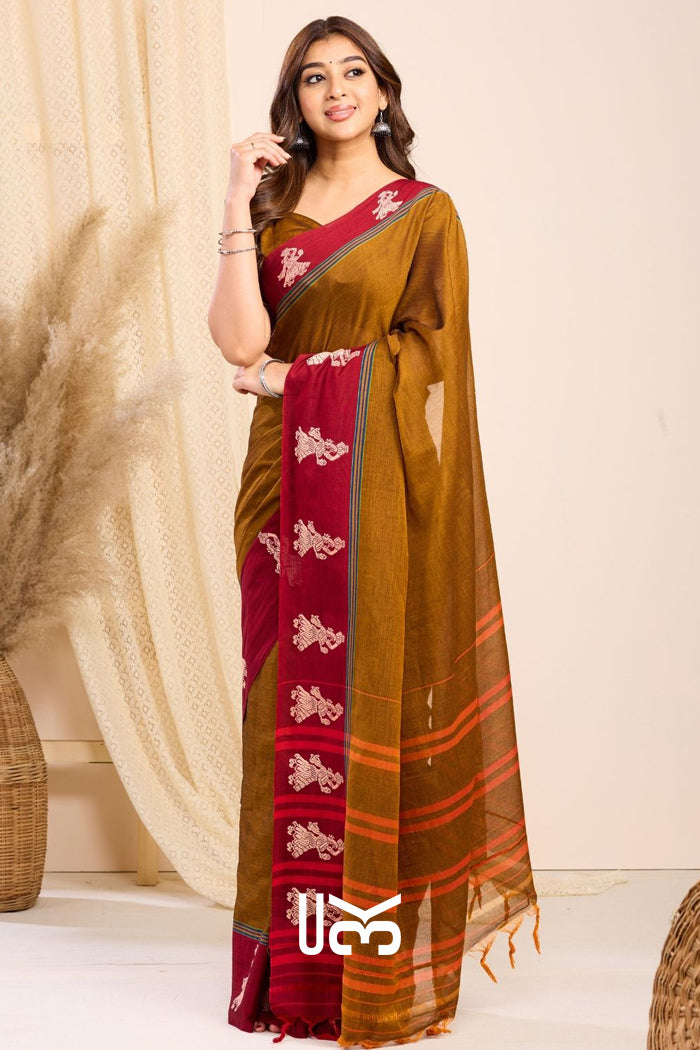 Rachana Handloom Saree in Rustic Yellow