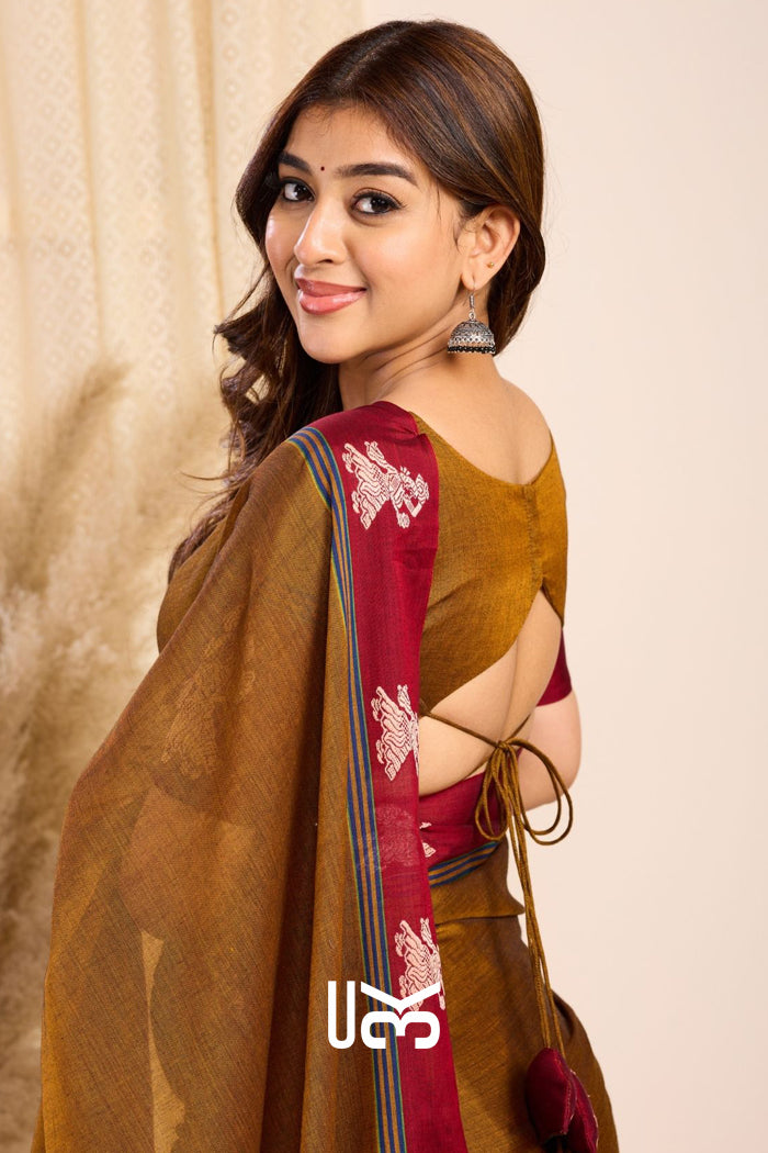 Rachana Handloom Saree in Rustic Yellow