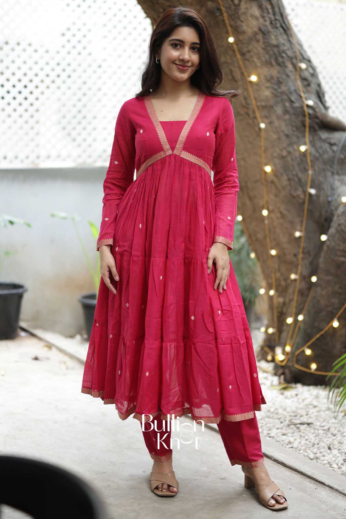 Rangika | Rani Pink Handloom Kurta Set