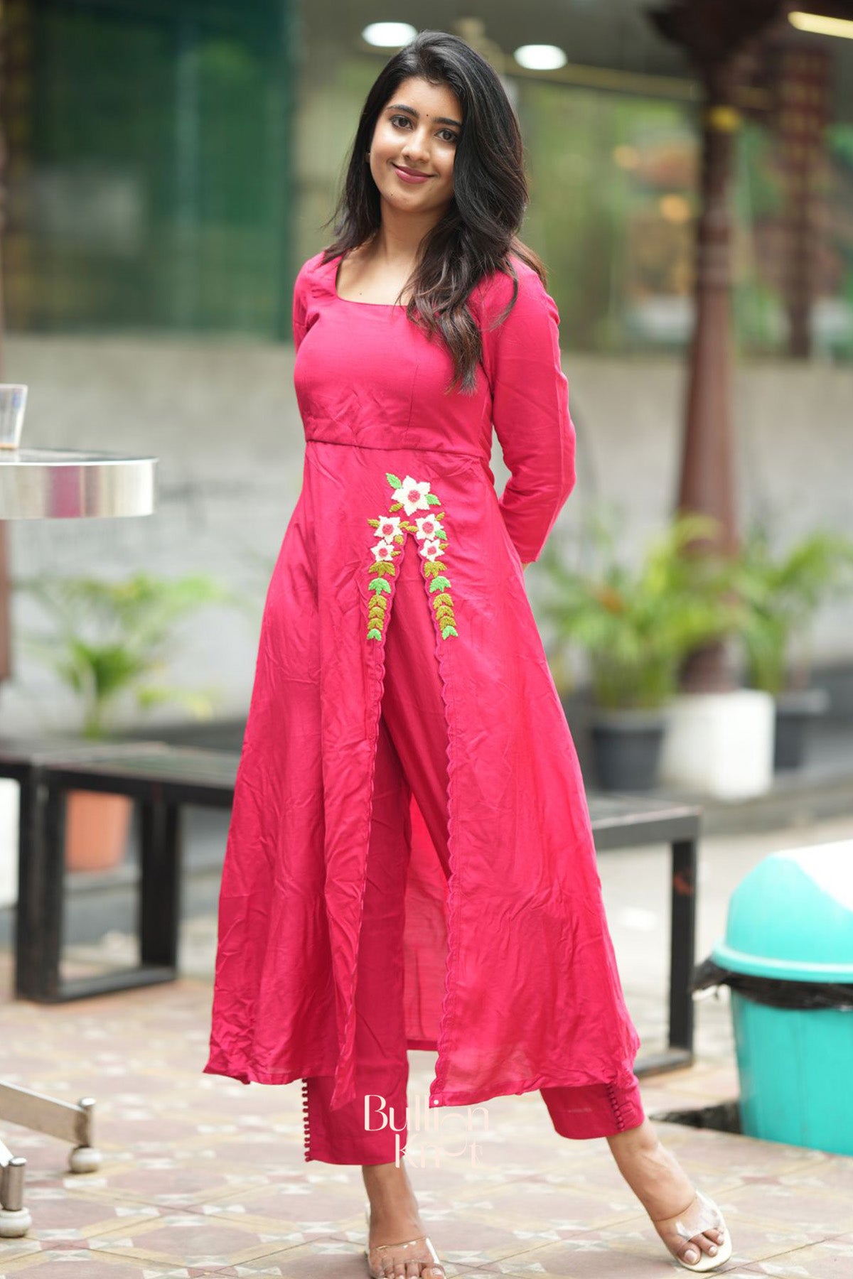 Rasha Kurta Set in Raspberry
