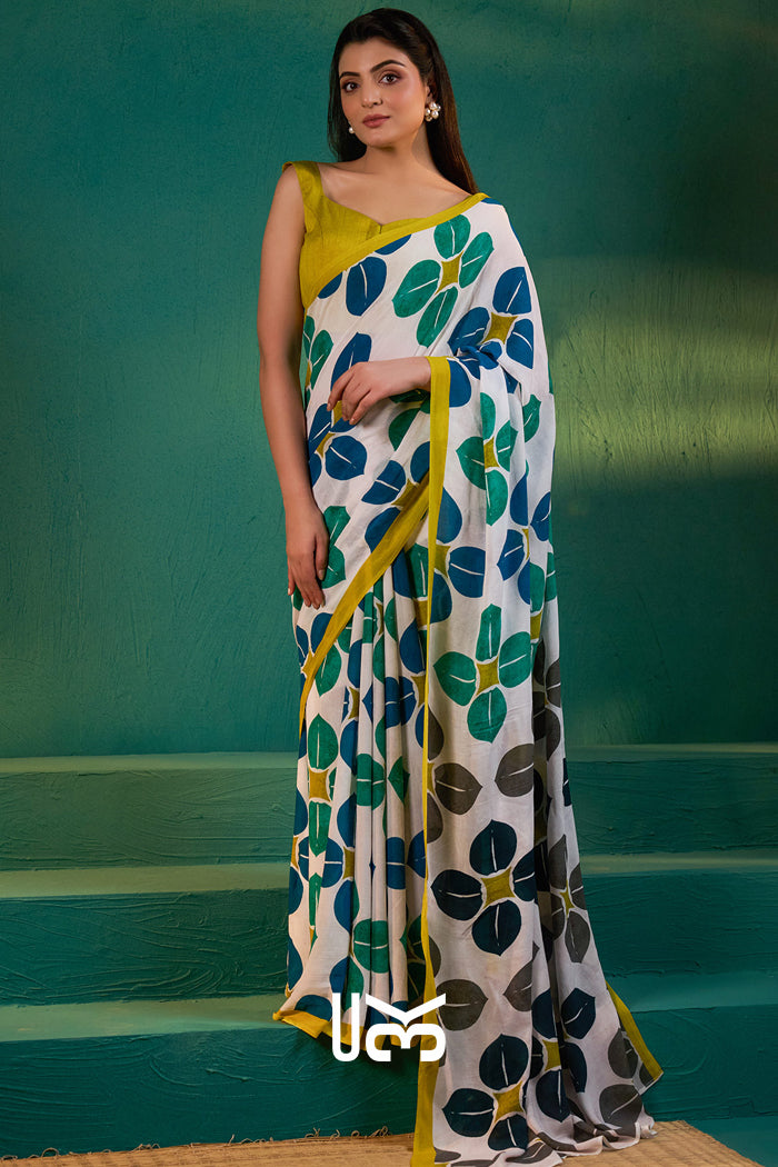 Rekha Saree in Ivory