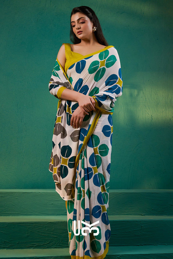 Rekha Saree in Ivory