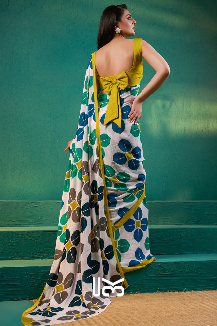 Rekha Saree in Ivory