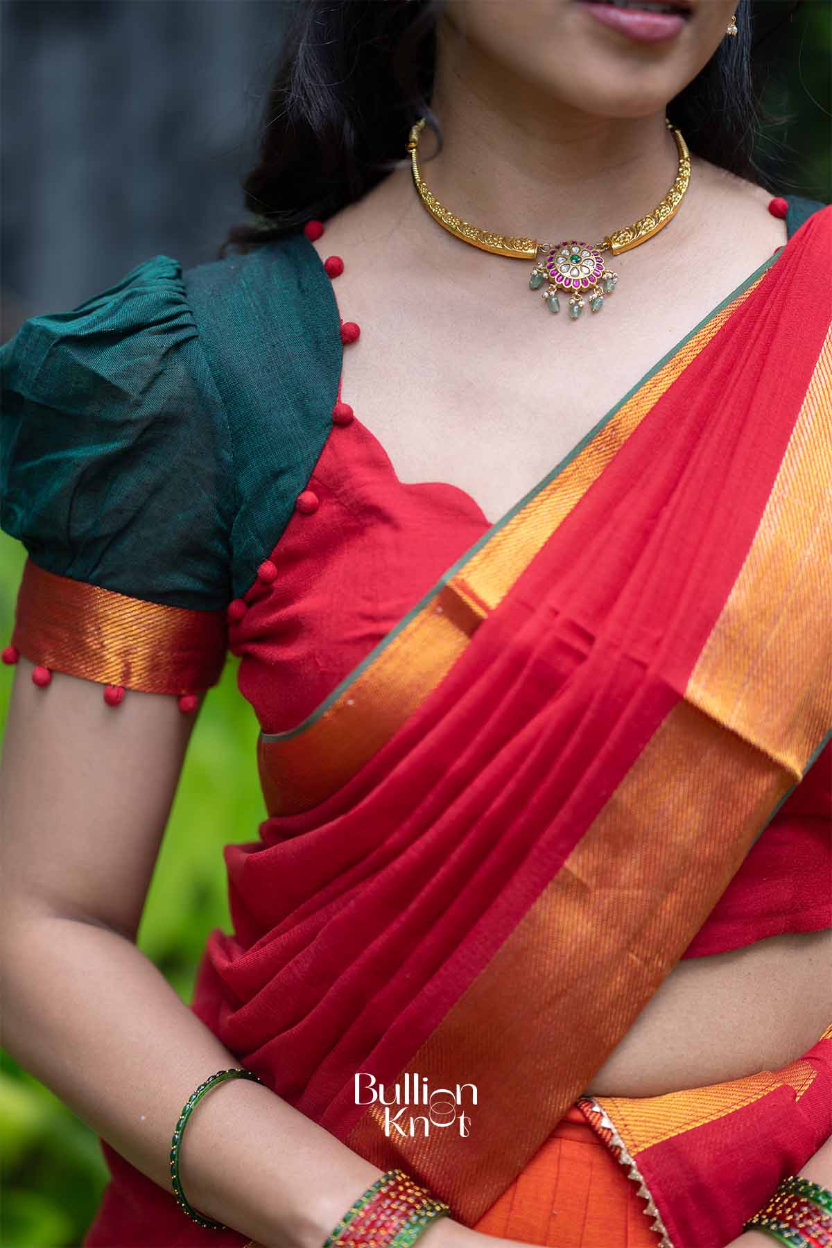 Sutradhara | Orange Handloom Half Saree | Festive Heritage