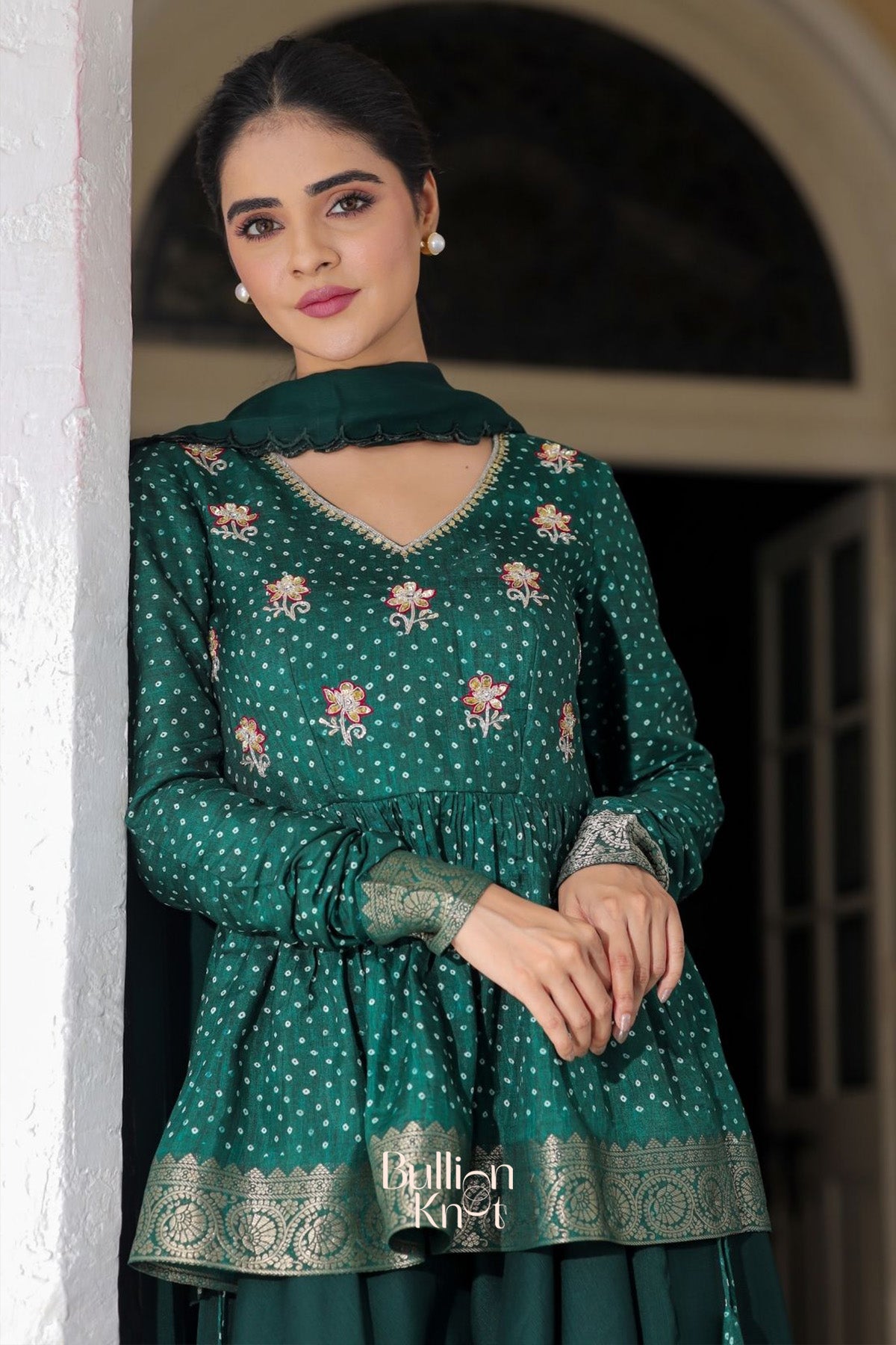 Sanika Indo-Western in Deep Green