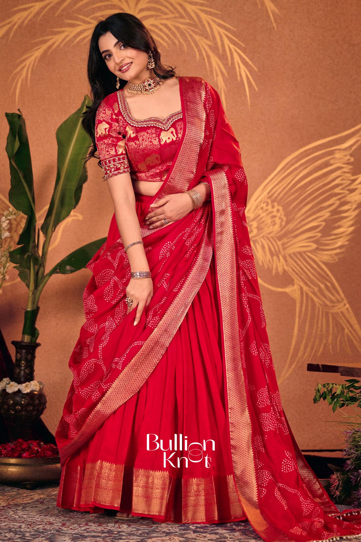 Saraswati Dola Red Lehenga Set