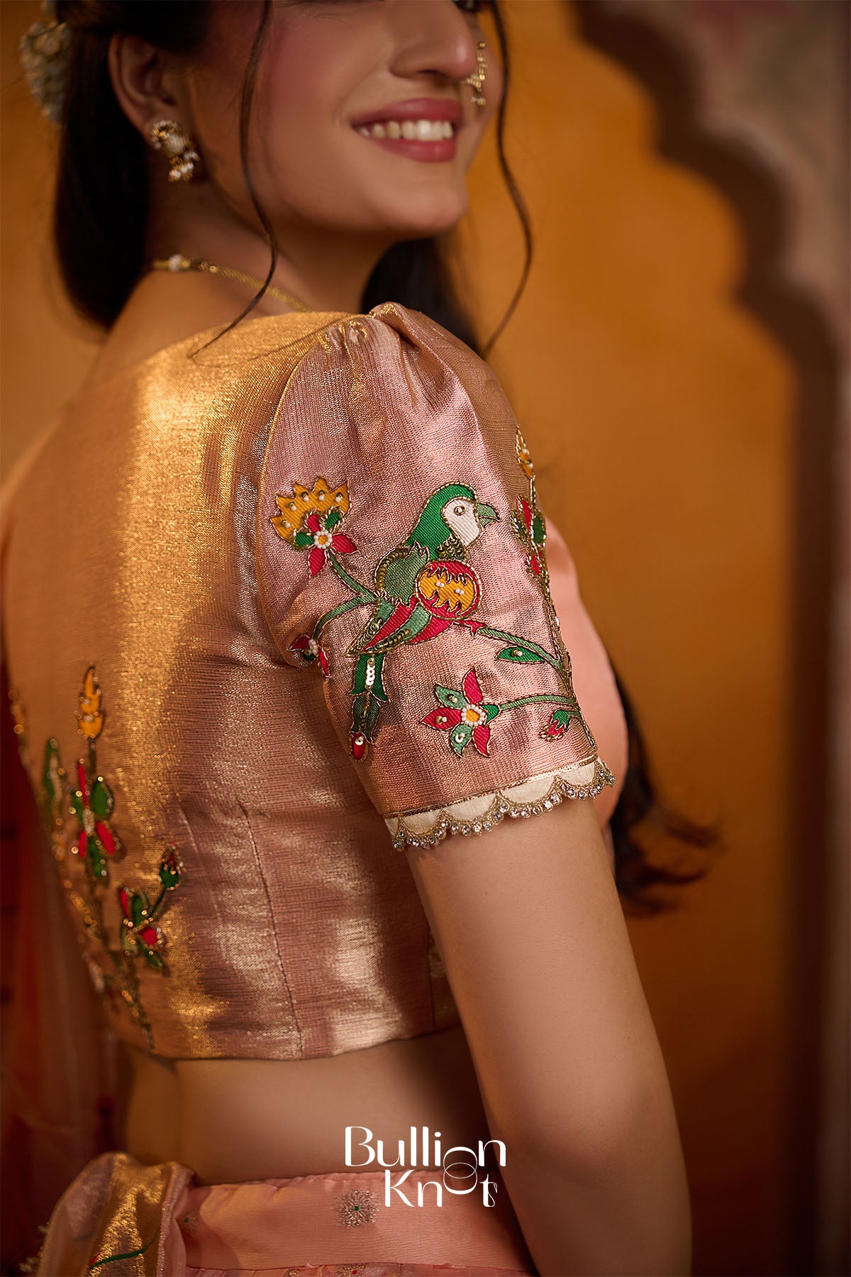Paithani Pratha Silk Lehenga set In Peach